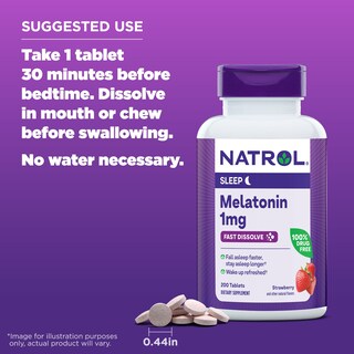 Foto 7 | Suplemento Natrol Melatonin Fast Dissolve 1 Mg 200 Comprimidos - Venta Internacional.