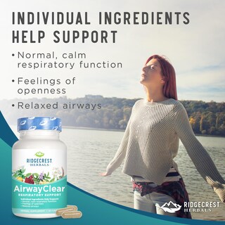 Foto 7 | Suplementos Ridgecrest Herbals Airwayclear Lung Health 60 Cápsulas - Venta Internacional.