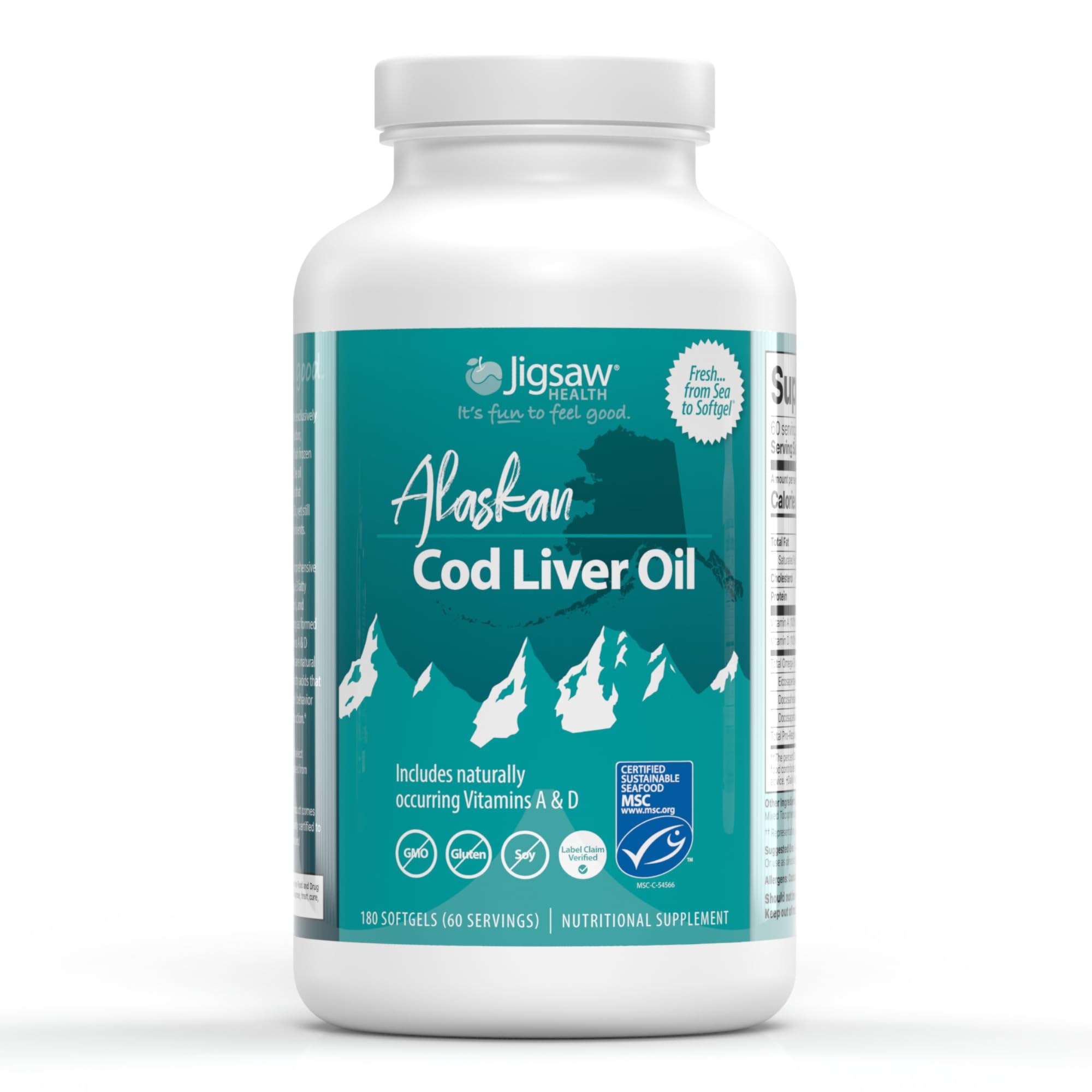 Foto 2 pulgar | Suplemento De Aceite De Hígado De Bacalao De Alaska De Jigsaw Health 180 Cápsulas Blandas - Venta Internacional.