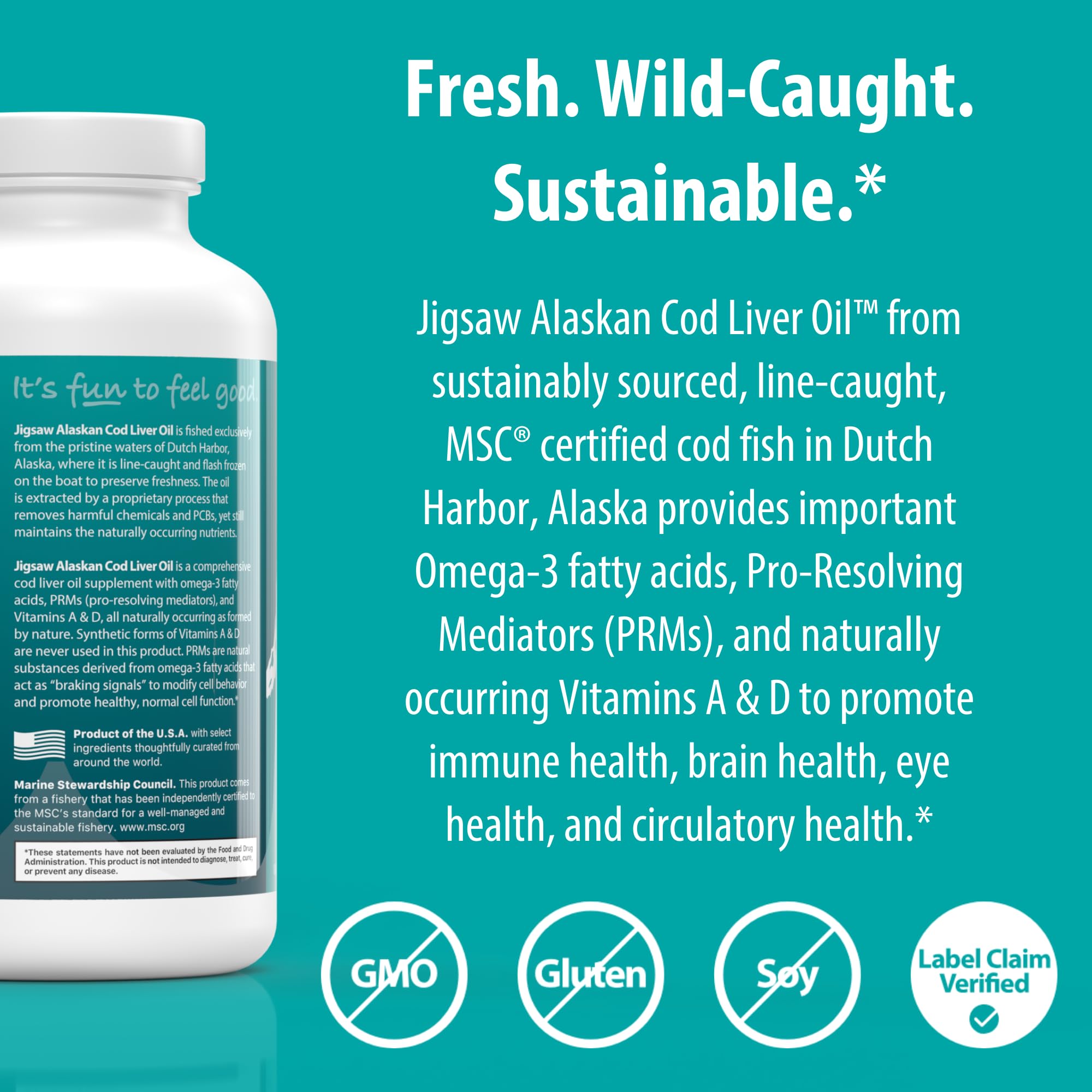 Foto 3 | Suplemento De Aceite De Hígado De Bacalao De Alaska De Jigsaw Health 180 Cápsulas Blandas - Venta Internacional.