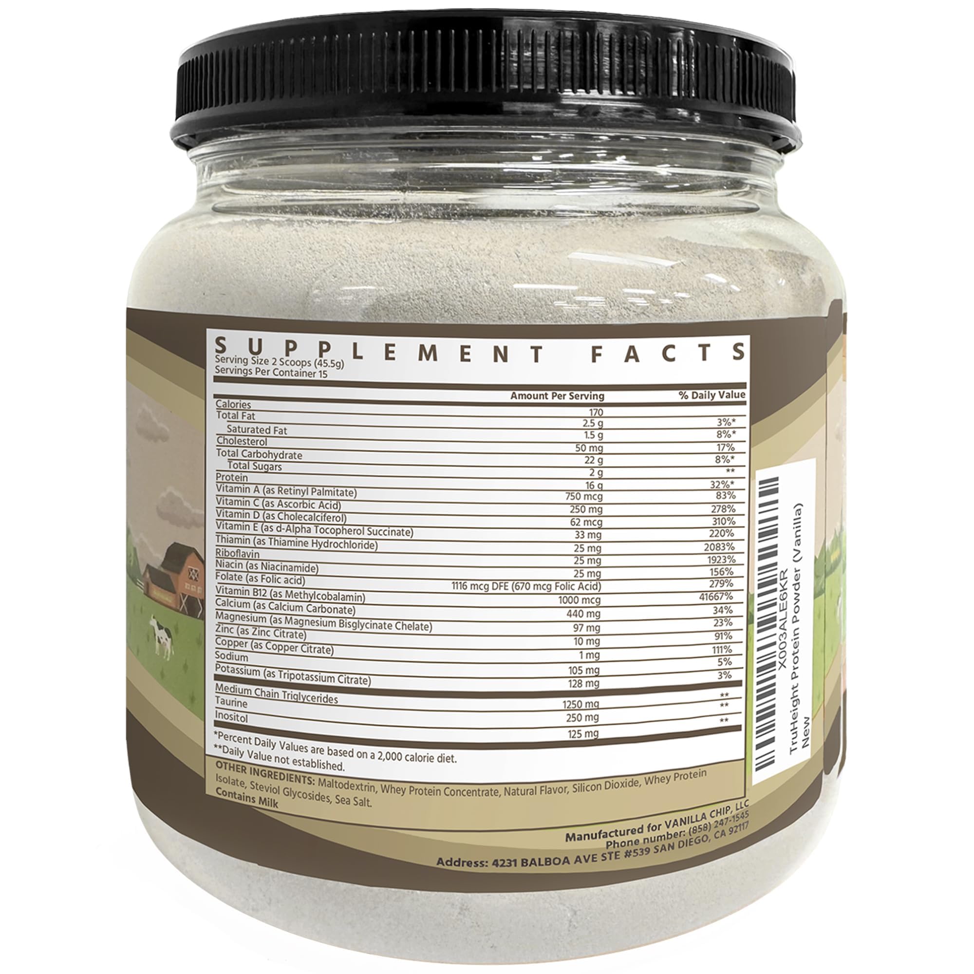 Foto 3 pulgar | Batido De Proteínas Truheight Growth Vanilla Whey Para Niños Mayores De 5 Años - Venta Internacional.
