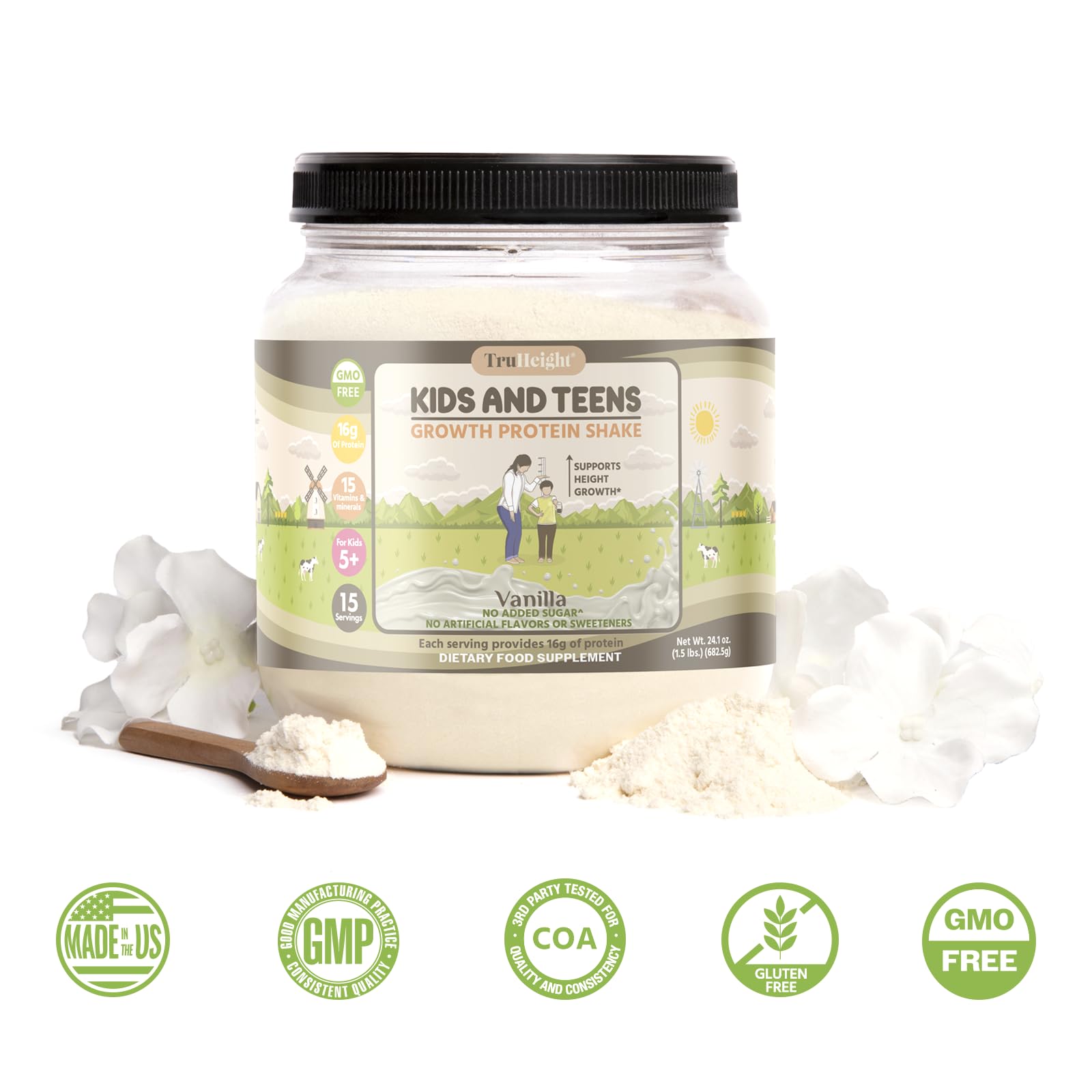 Foto 8 pulgar | Batido De Proteínas Truheight Growth Vanilla Whey Para Niños Mayores De 5 Años - Venta Internacional.