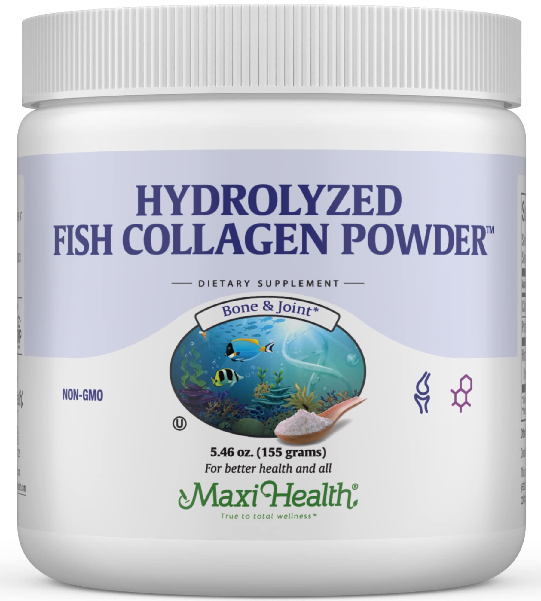Foto 2 pulgar | Colágeno En Polvo Maxi Health Marine Sin Sabor, 160 Ml, Tipo I - Venta Internacional.