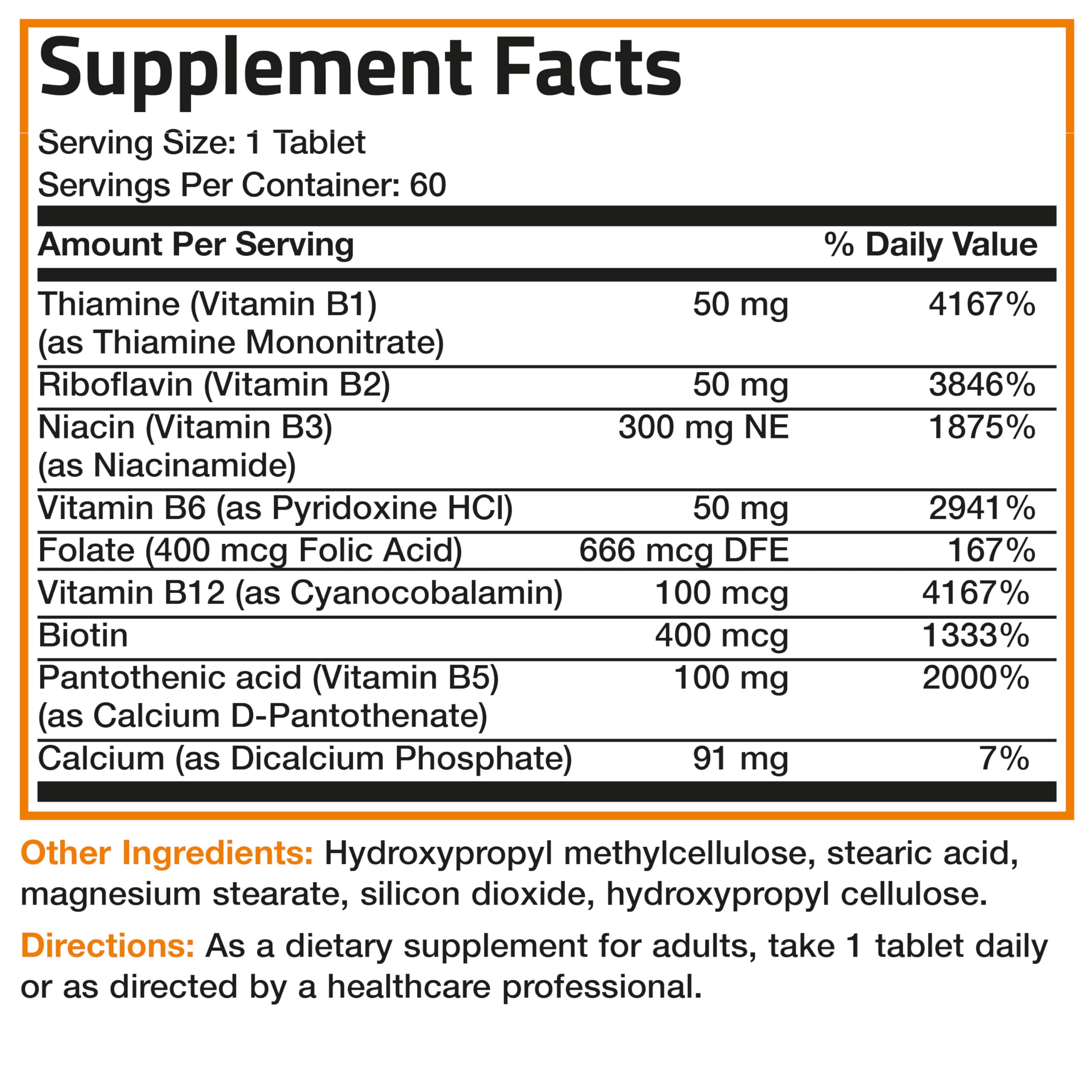 Foto 7 pulgar | Suplemento Bronson Super B Vitamina B Complex 60 Comprimidos - Venta Internacional.