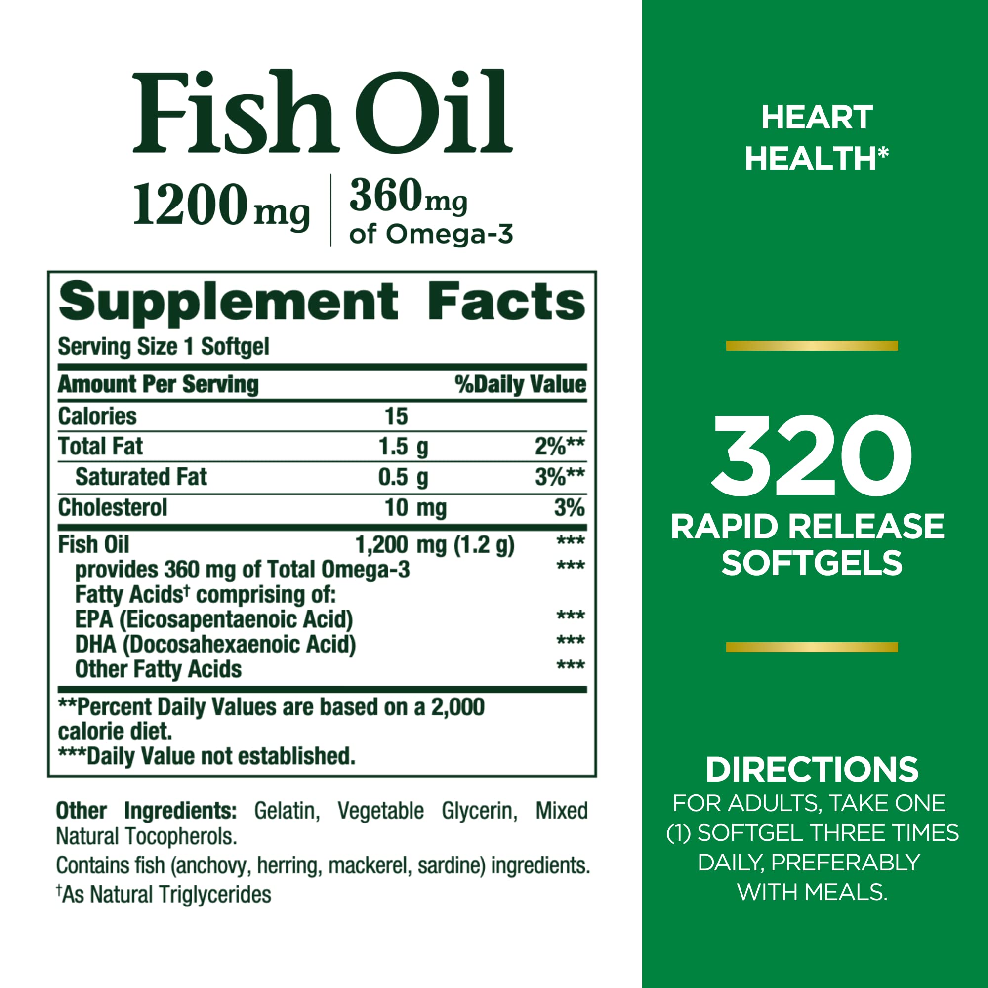 Foto 3 pulgar | Suplemento De Aceite De Pescado Omega 3 De Nature's Bounty, 1200 Mg, 320 Cápsulas Blandas - Venta Internacional.