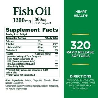 Foto 2 | Suplemento De Aceite De Pescado Omega 3 De Nature's Bounty, 1200 Mg, 320 Cápsulas Blandas - Venta Internacional.