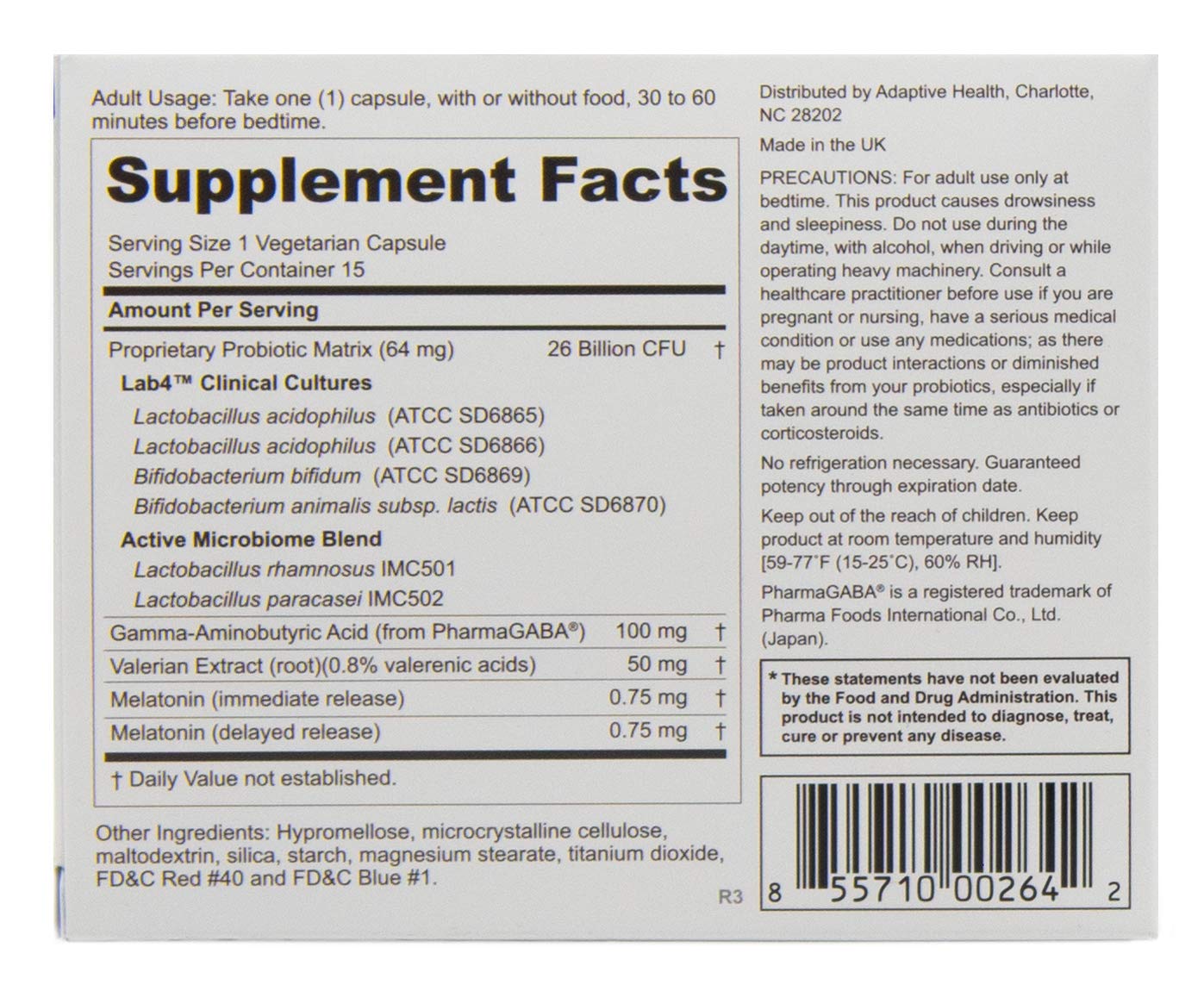 Foto 4 pulgar | Suplemento Peptiva Probiotic Sleep Support 15 Comprimidos - Venta Internacional.
