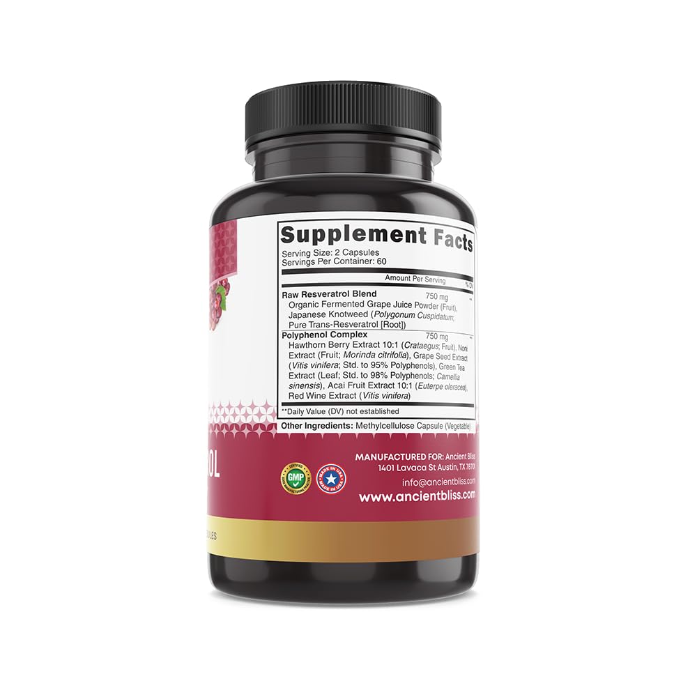 Foto 8 pulgar | Complementa El Resveratrol De Ancient Bliss Con Té Verde Y Extracto De Uva - Venta Internacional.