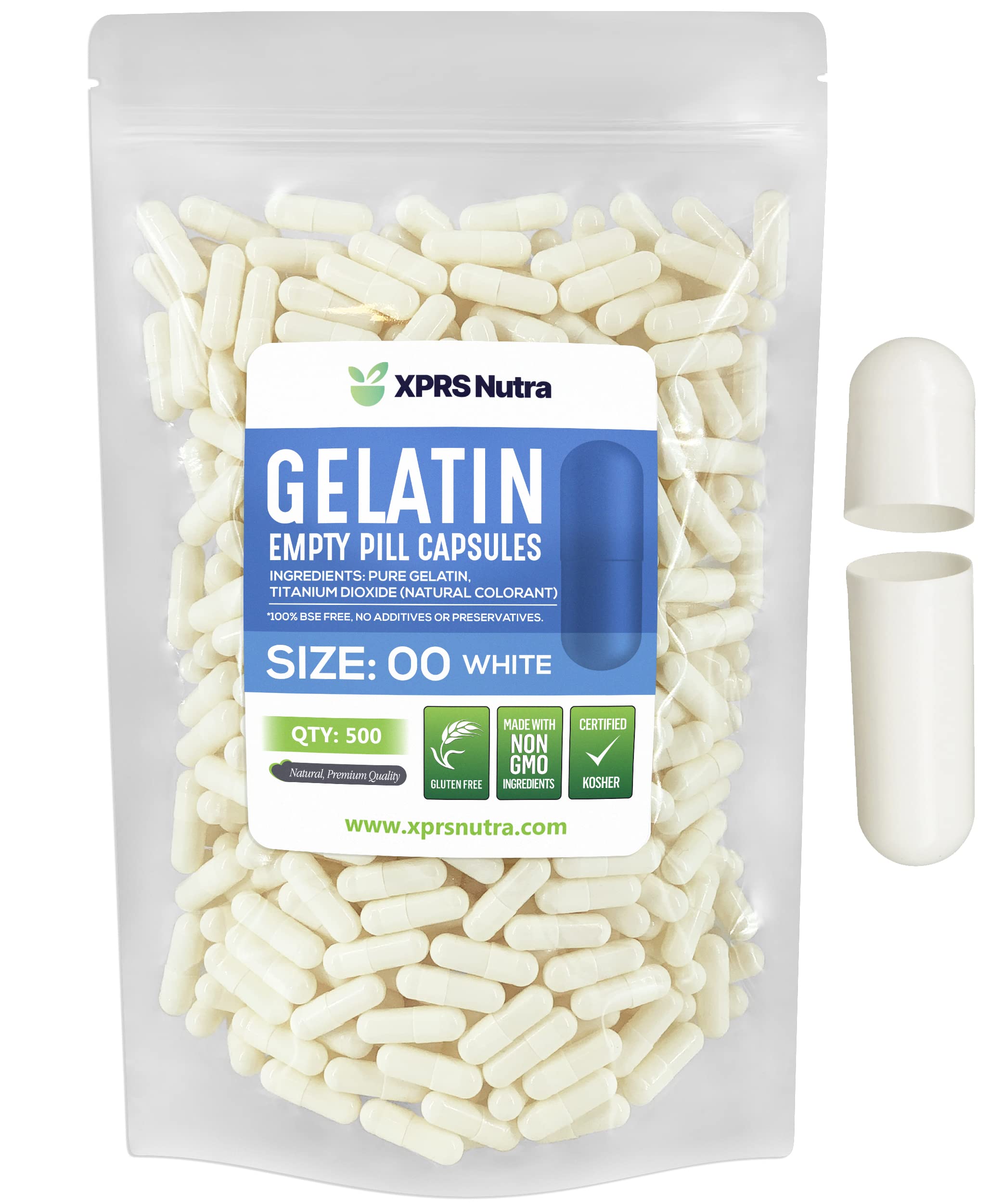 Foto 2 pulgar | Cápsulas Vacías Xprs Nutra, Tamaño 00, 500 Unidades, Gelatina Blanca - Venta Internacional.