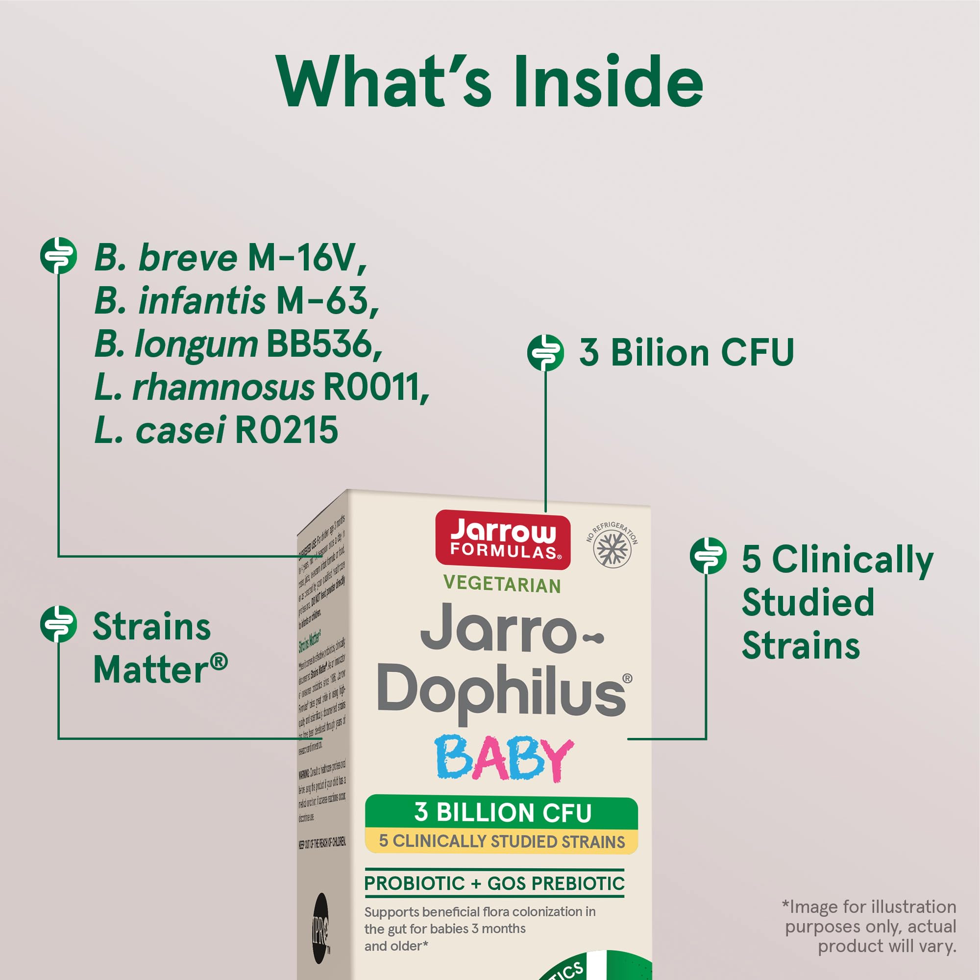 Foto 4 pulgar | Suplemento Jarro-dophilus Baby Probiotic 60d De Jarrow Formulas - Venta Internacional.