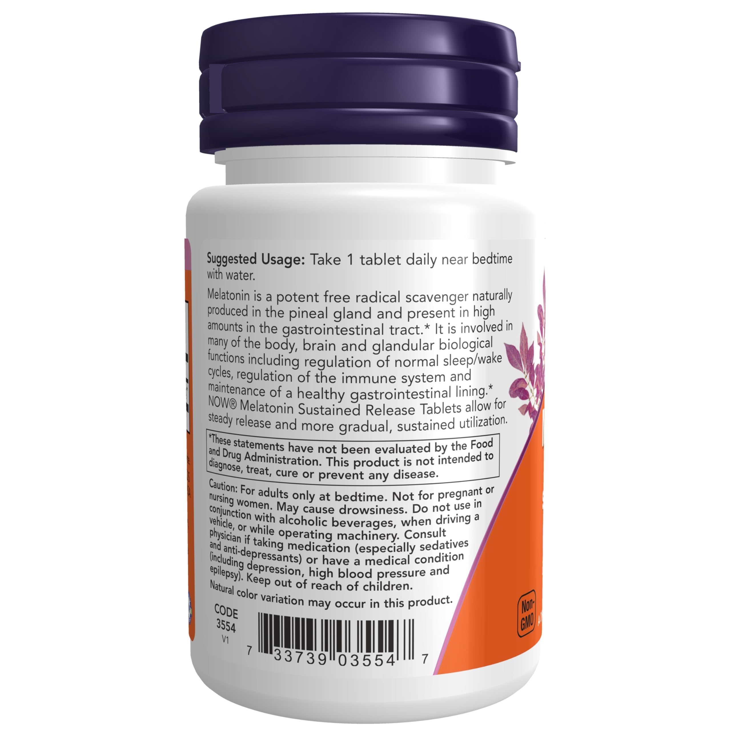 Foto 4 pulgar | Suplements Now Foods Melatonina, 5 Mg, Liberación Sostenida, 120 Comprimidos - Venta Internacional.