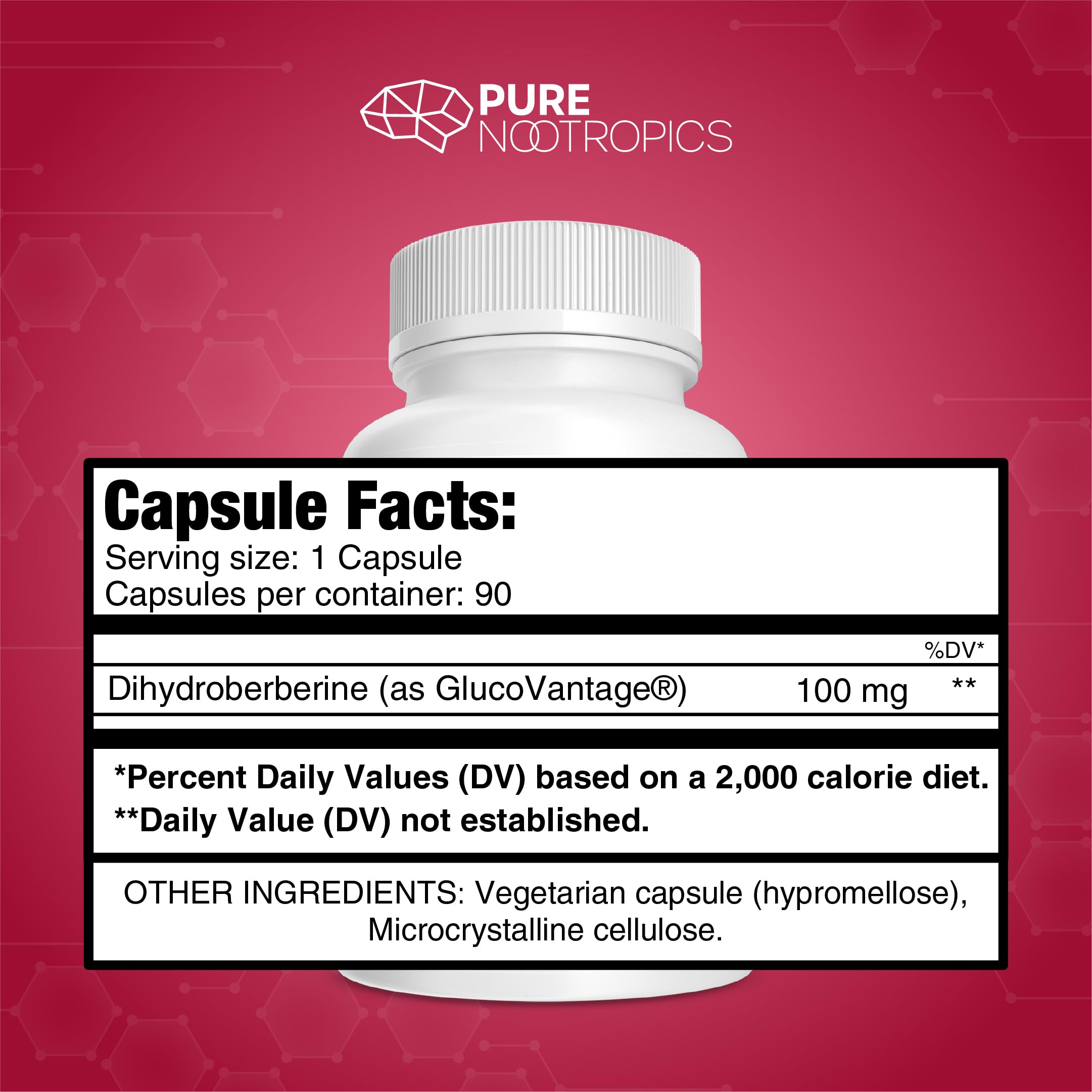 Foto 8 pulgar | Suplemento de Dihidroberberberina Pura de Nootrópicos 100 Mg 90 Cápsulas - Venta Internacional