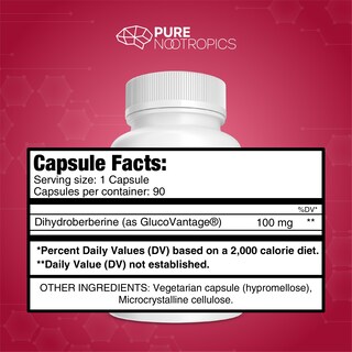 Foto 7 | Suplemento de Dihidroberberberina Pura de Nootrópicos 100 Mg 90 Cápsulas - Venta Internacional