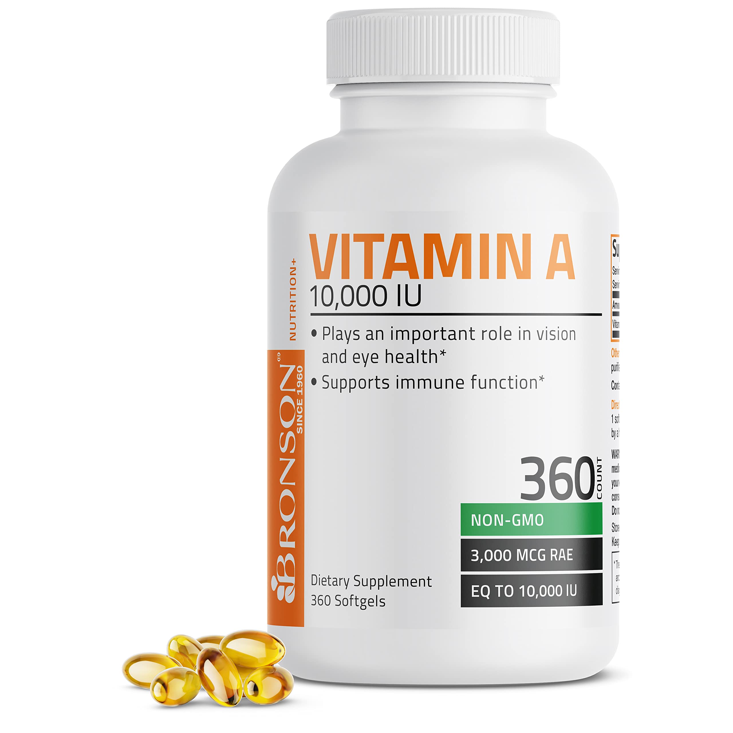 Foto 1 | Suplemento Bronson De Vitamina A Premium 360 Cápsulas Blandas De 10.000 Ui - Venta Internacional.
