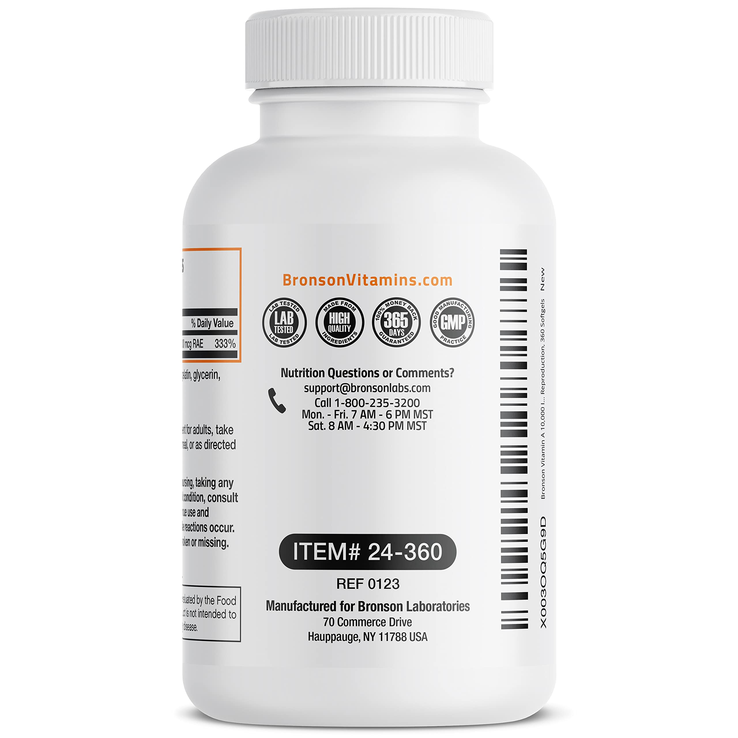 Foto 5 | Suplemento Bronson De Vitamina A Premium 360 Cápsulas Blandas De 10.000 Ui - Venta Internacional.