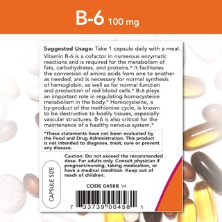 Foto 3 | Suplemento Now De Vitamina B-6 (piridoxina Hcl) 100 Mg 250 Cápsulas - Venta Internacional.