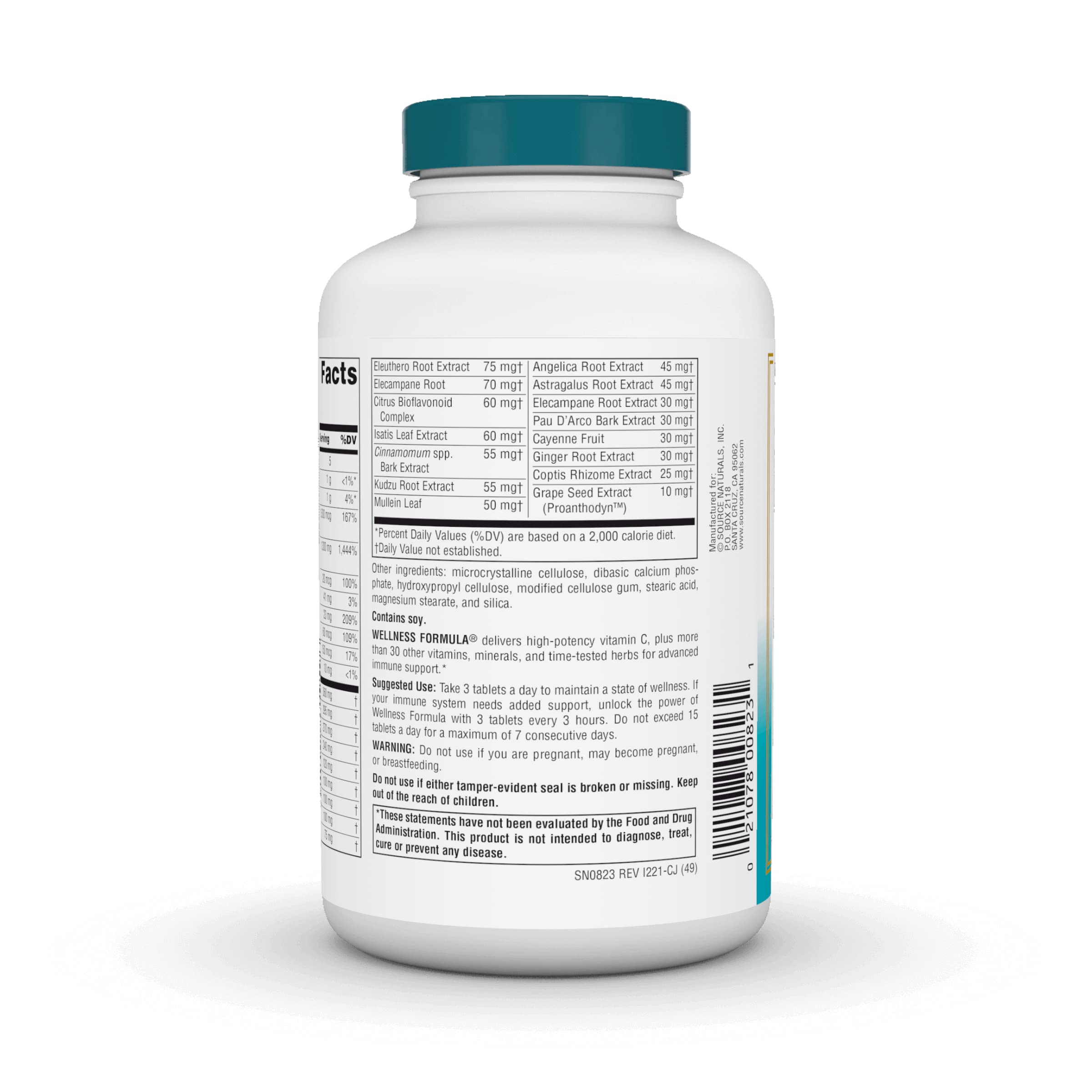 Foto 4 pulgar | Suplemento Source Naturals Wellness Formula 180 Comprimidos - Venta Internacional.
