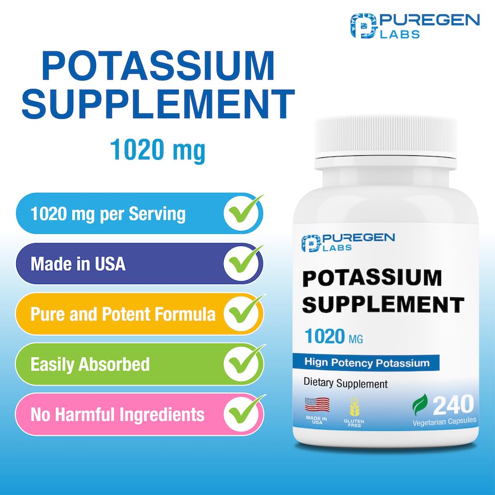 Foto 4 pulgar | Suplemento De Bicarbonato De Potasio Puregen Labs, 1020 Mg, 240 Cápsulas - Venta Internacional.