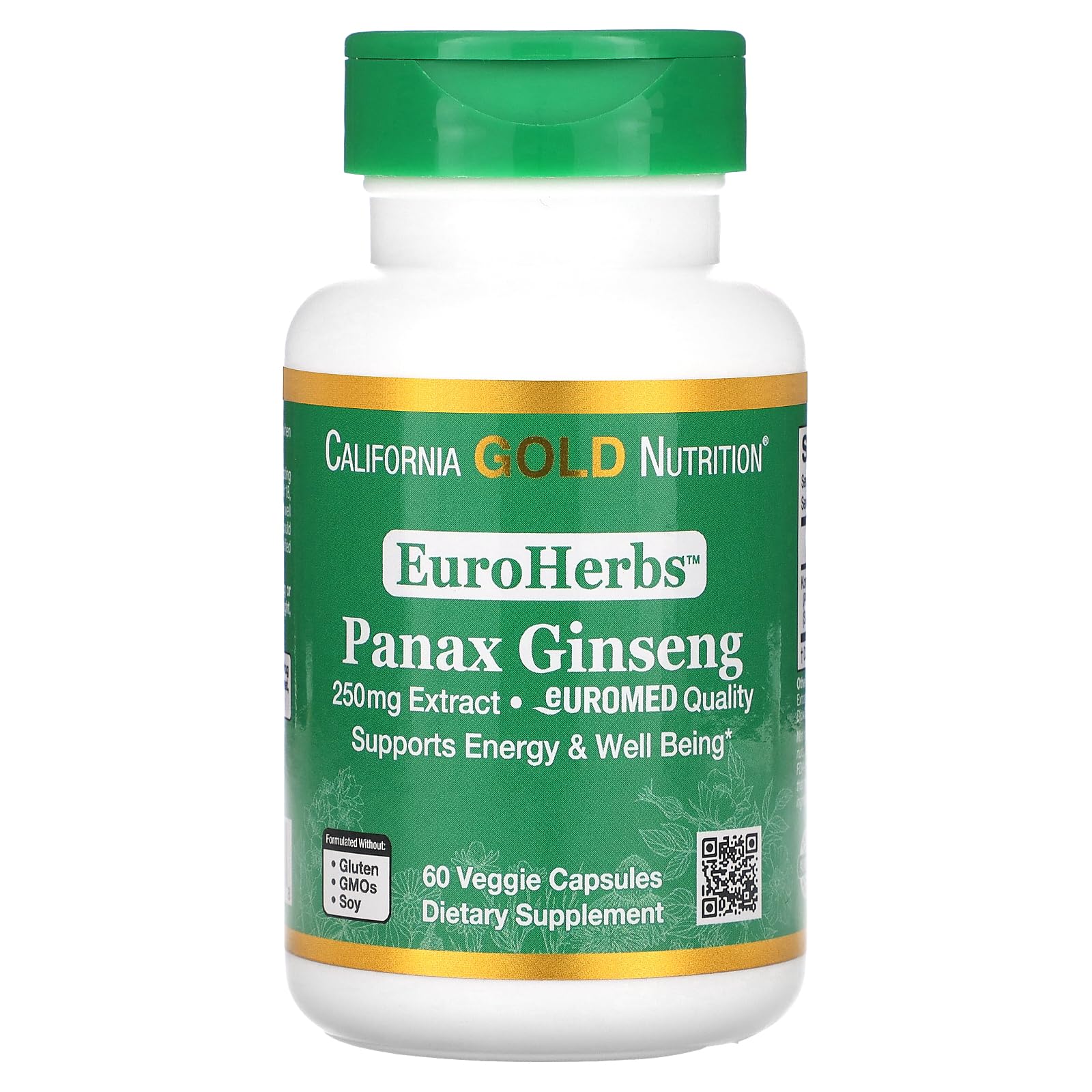 Foto 2 pulgar | Suplemento Panax Ginseng Euroherbs De California Gold Nutrition - Venta Internacional.