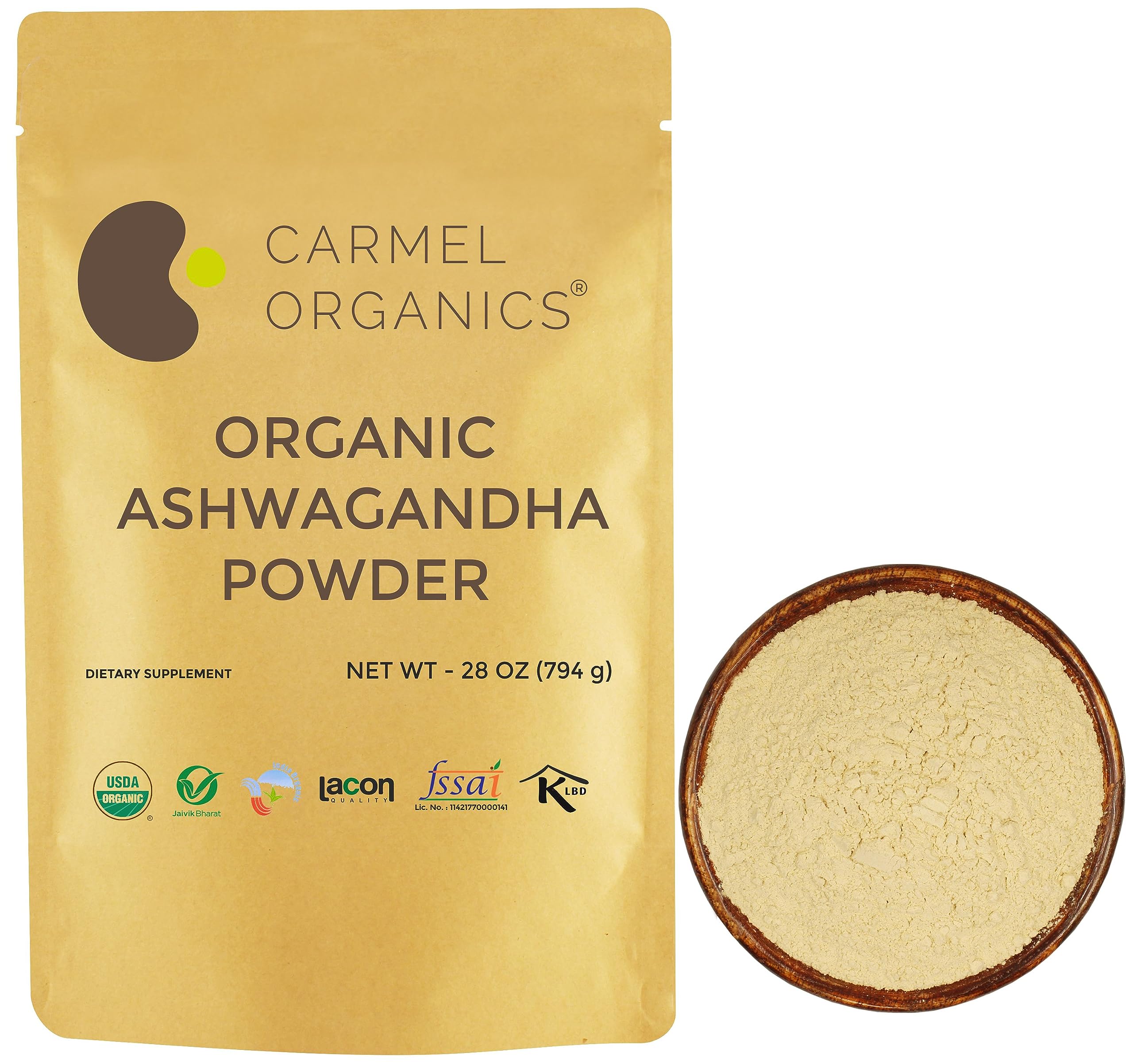 Foto 2 pulgar | Raíz De Ashwagandha En Polvo Carmel Organics 794 G Usda Organic - Venta Internacional.