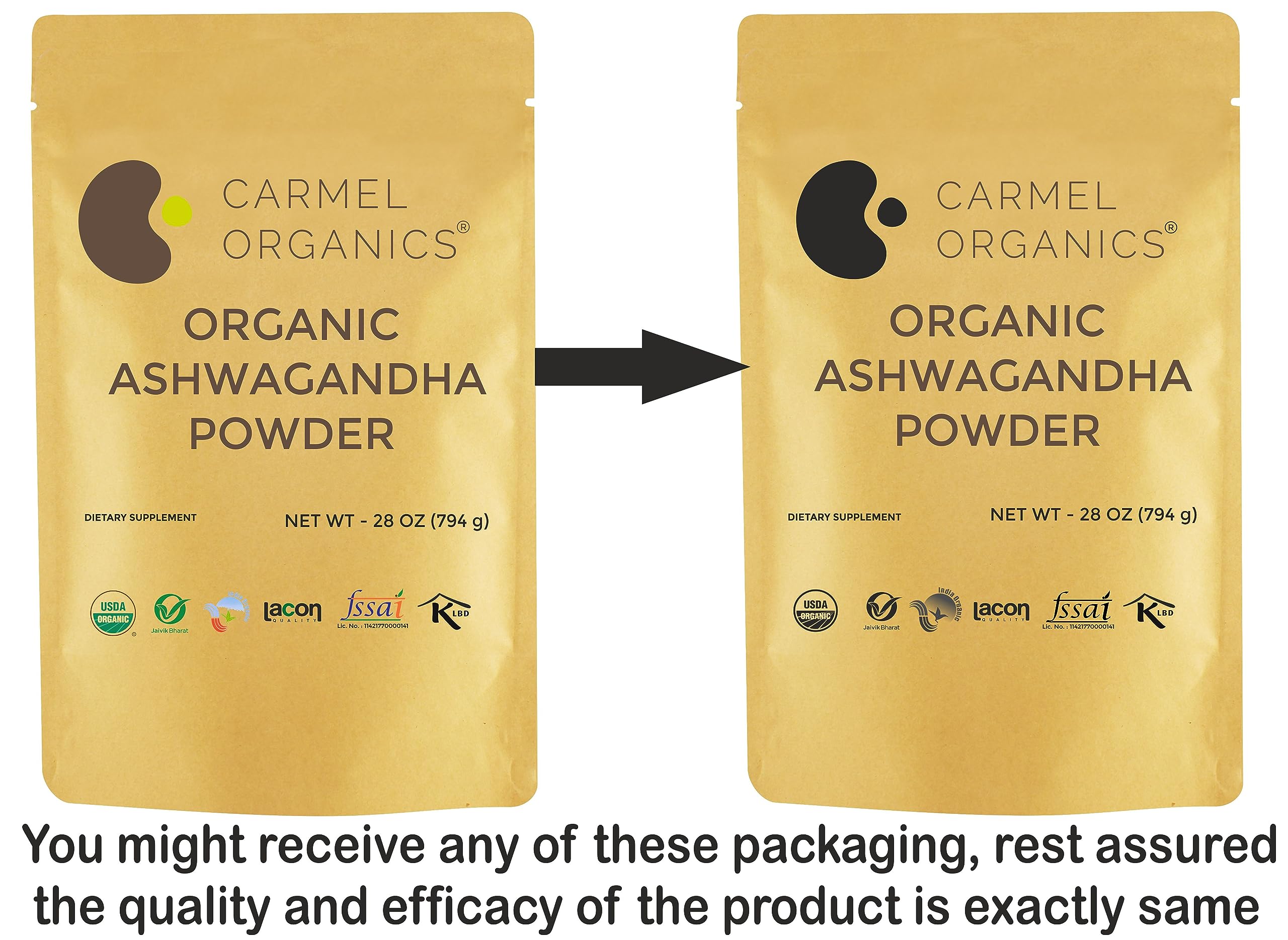 Foto 5 pulgar | Raíz De Ashwagandha En Polvo Carmel Organics 794 G Usda Organic - Venta Internacional.
