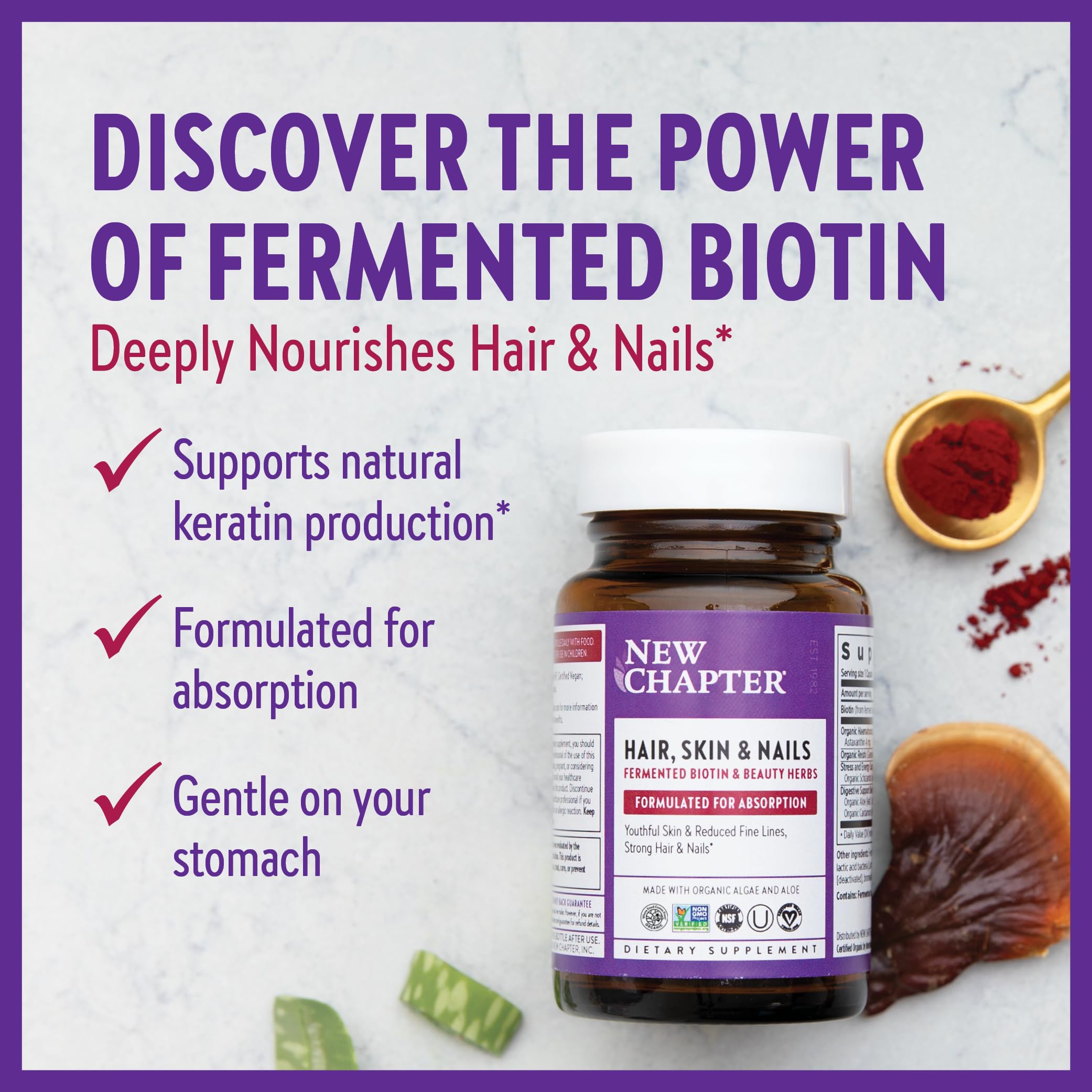 Foto 5 | Suplemento New Chapter Con Biotina Para Cabello, Piel Y Uñas, 60 Tabletas - Venta Internacional.