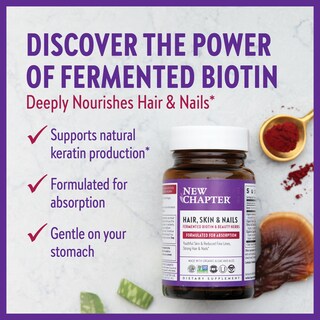 Foto 5 | Suplemento New Chapter Con Biotina Para Cabello, Piel Y Uñas, 60 Tabletas - Venta Internacional.