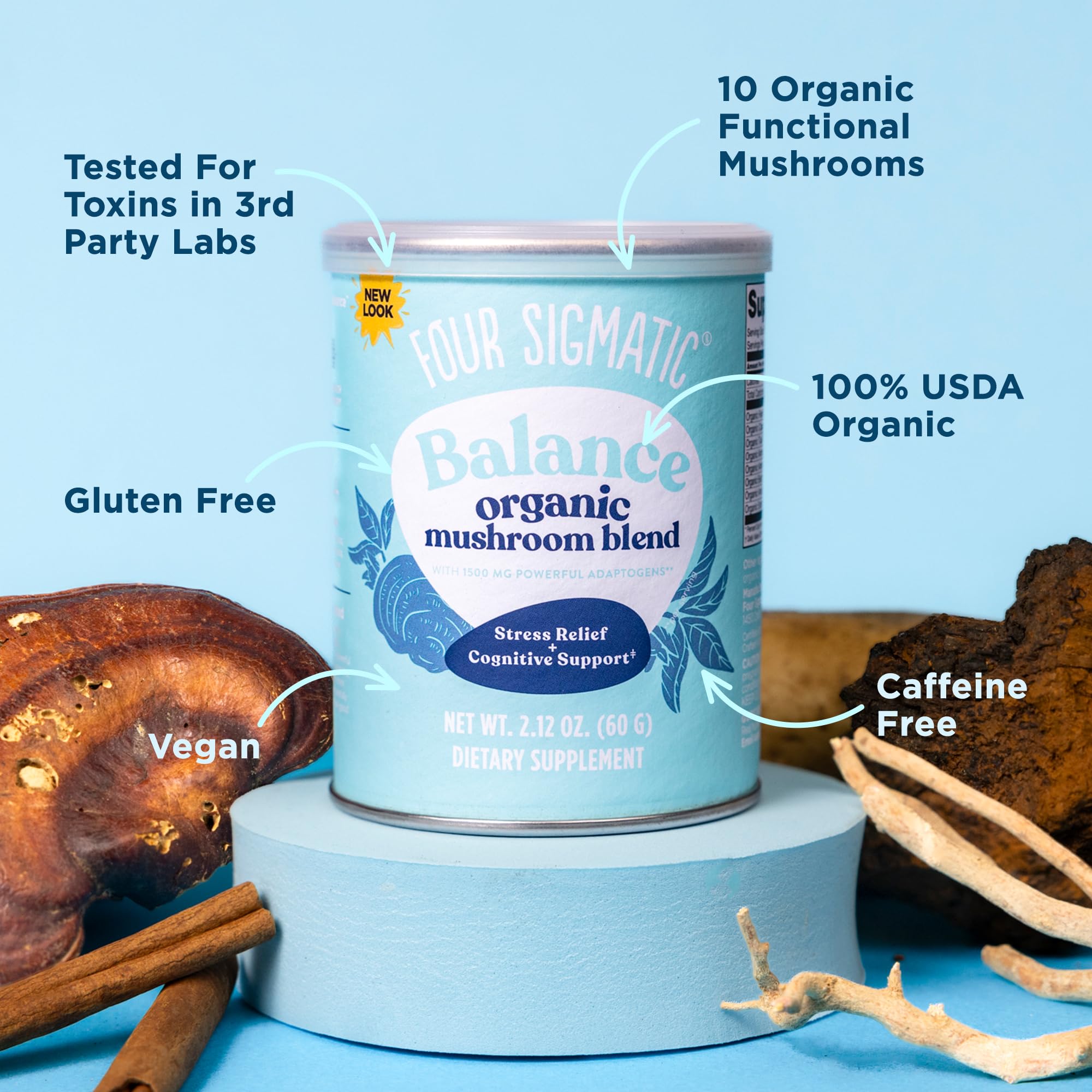 Foto 4 pulgar | Suplemento Four Sigmatic Adaptogen Mushroom Balance Mix - Venta Internacional.