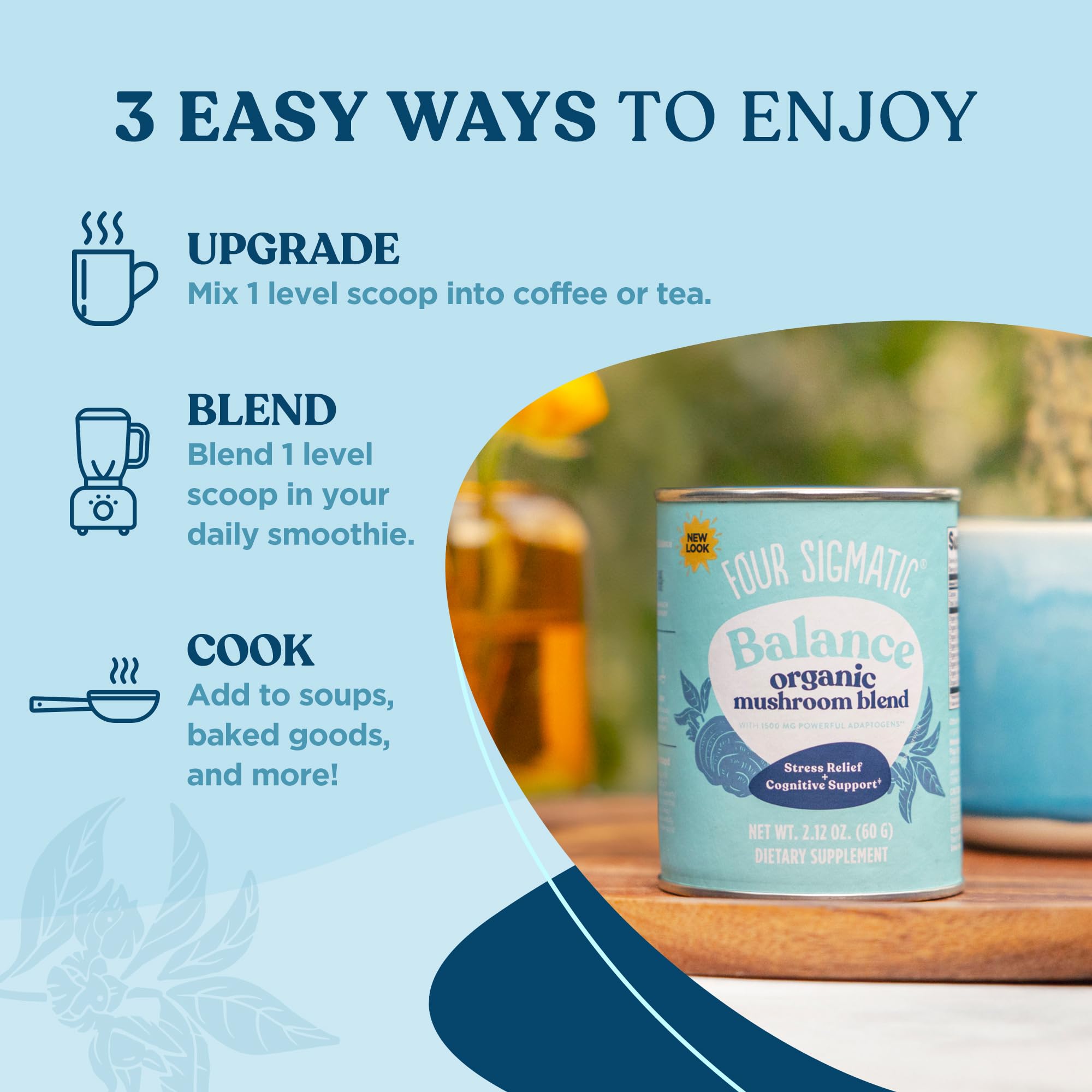 Foto 5 pulgar | Suplemento Four Sigmatic Adaptogen Mushroom Balance Mix - Venta Internacional.