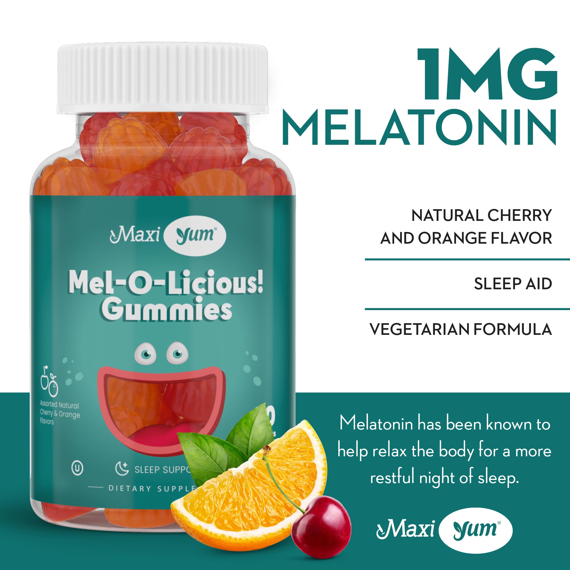 Foto 5 pulgar | Gomitas De Melatonina Maxi Health, 1 Mg, Para Niños Y Adultos, 60 Unidades - Venta Internacional.