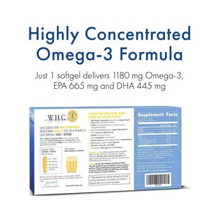 Foto 2 | Suplemento Whc Unocardio 1000 De Aceite De Pescado 1300 Mg De Omega-3 60 Cápsulas Blandas - Venta Internacional.