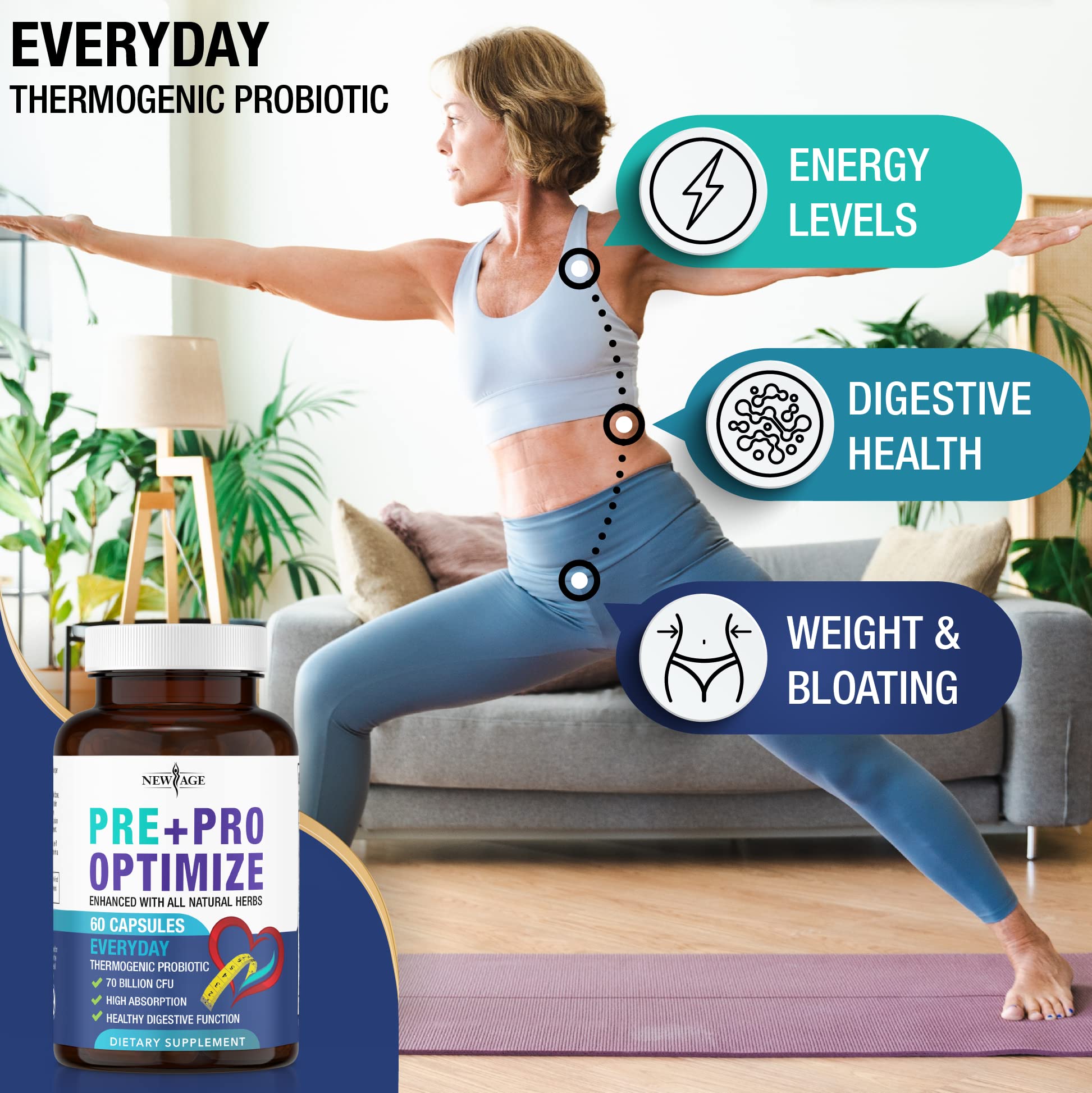 Foto 3 | Probióticos New Age Pro Optimizan La Menopausia Femenina 70b Cfu - Venta Internacional.