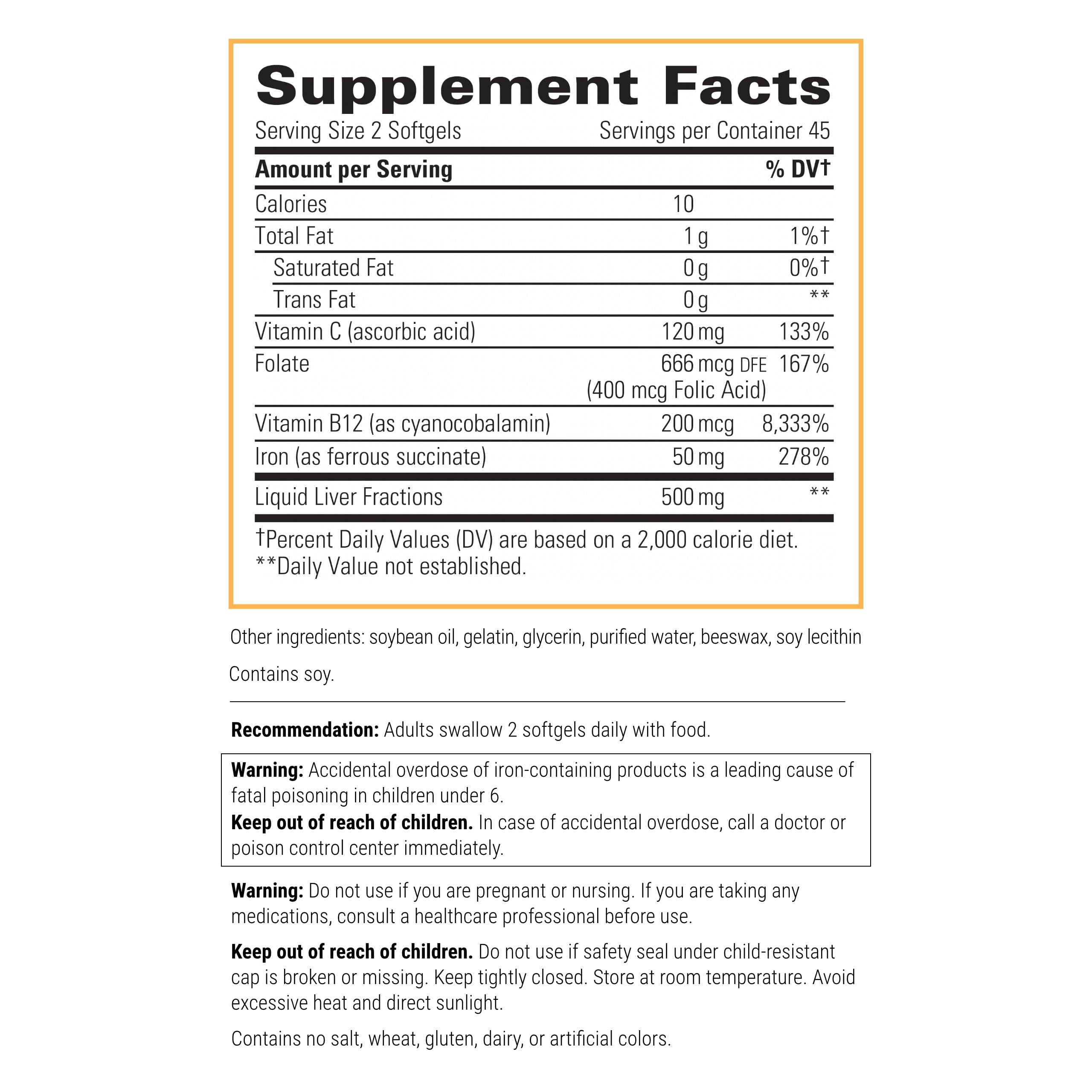 Foto 3 pulgar | Complemento Integrative Therapeutics Iron Complex 50 Mg 90 Cápsulas Blandas - Venta Internacional.