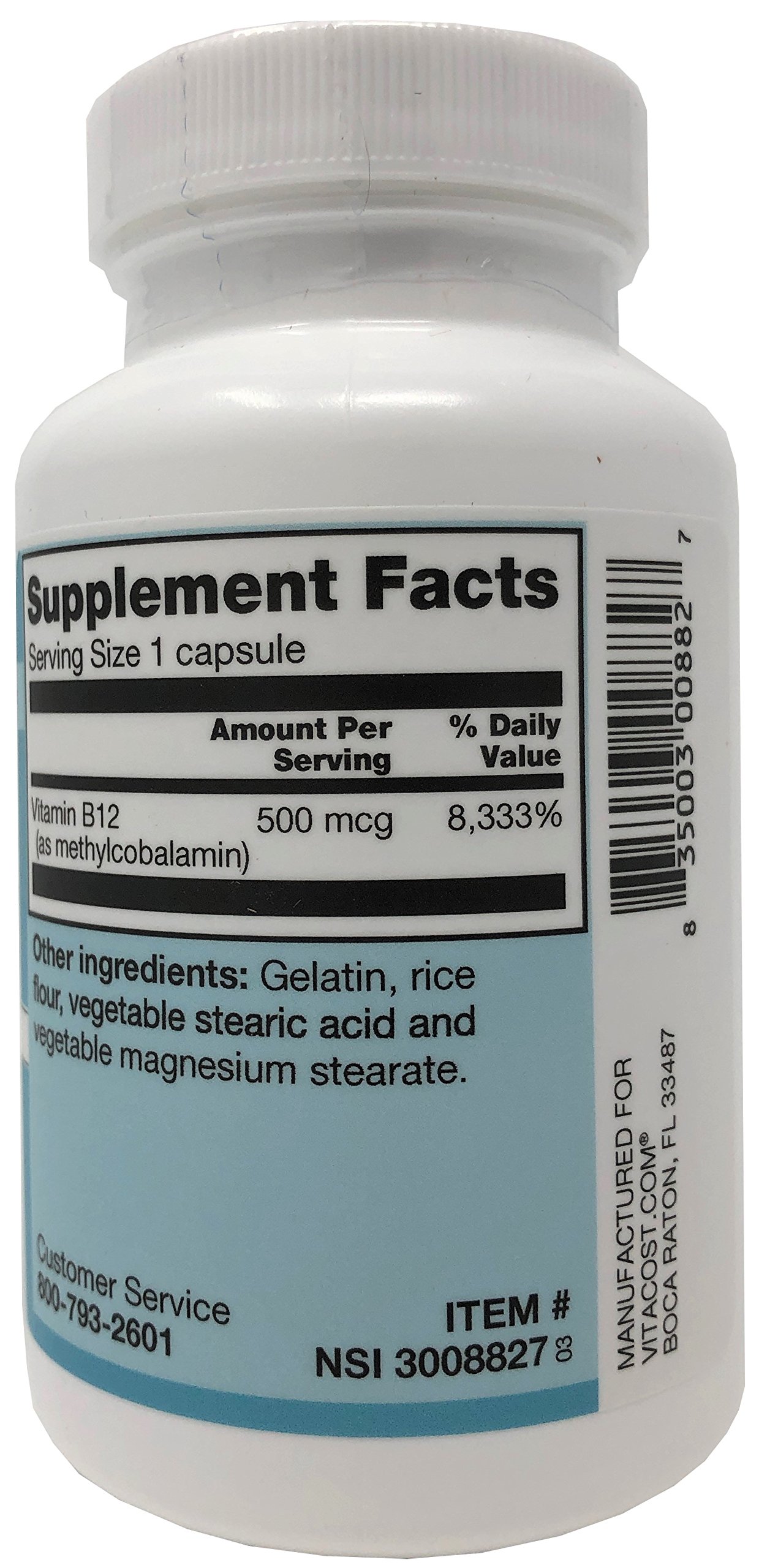 Foto 3 pulgar | Suplemento Vitacost De Vitamina B-12 Y Metilcobalamina, 500 Mcg, 300 Cápsulas - Venta Internacional.