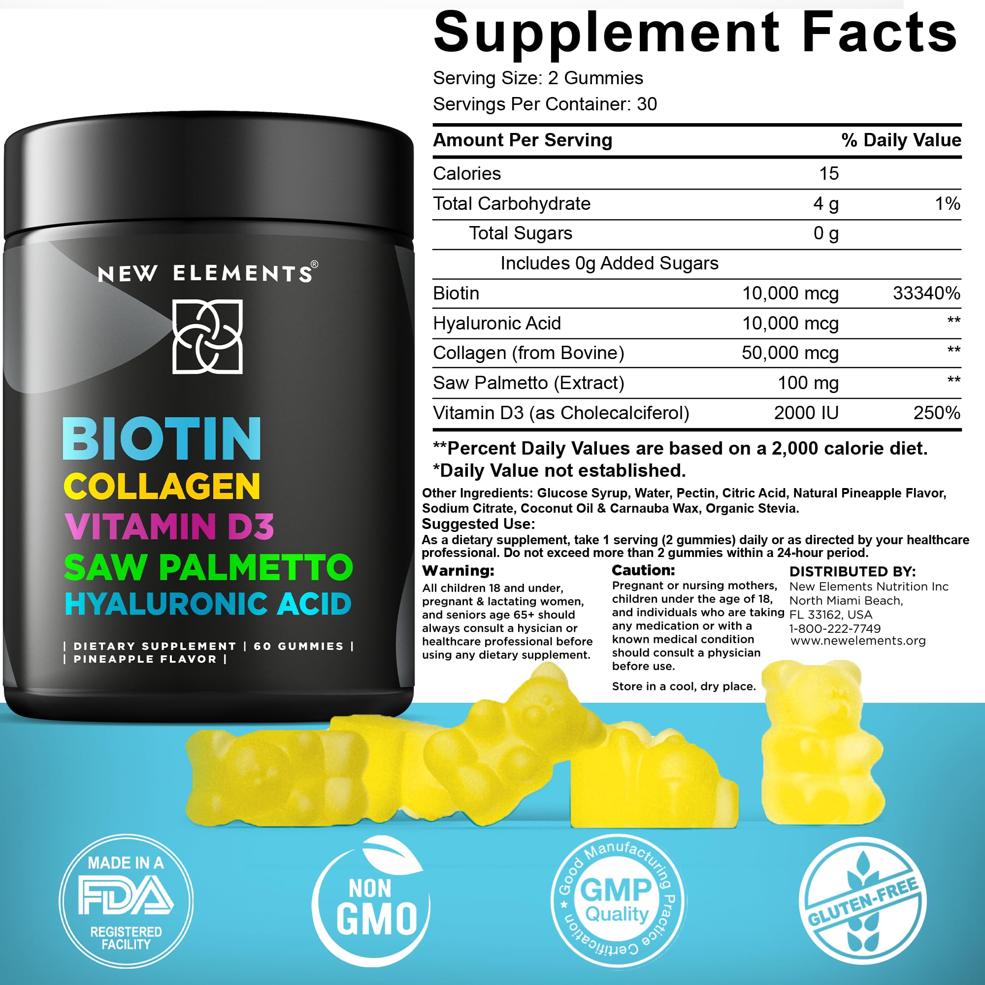 Foto 4 pulgar | Suplemento De Gomitas De Biotina Con Colágeno Y Vitamina D3 Para La Piel Del Cabello - Venta Internacional.