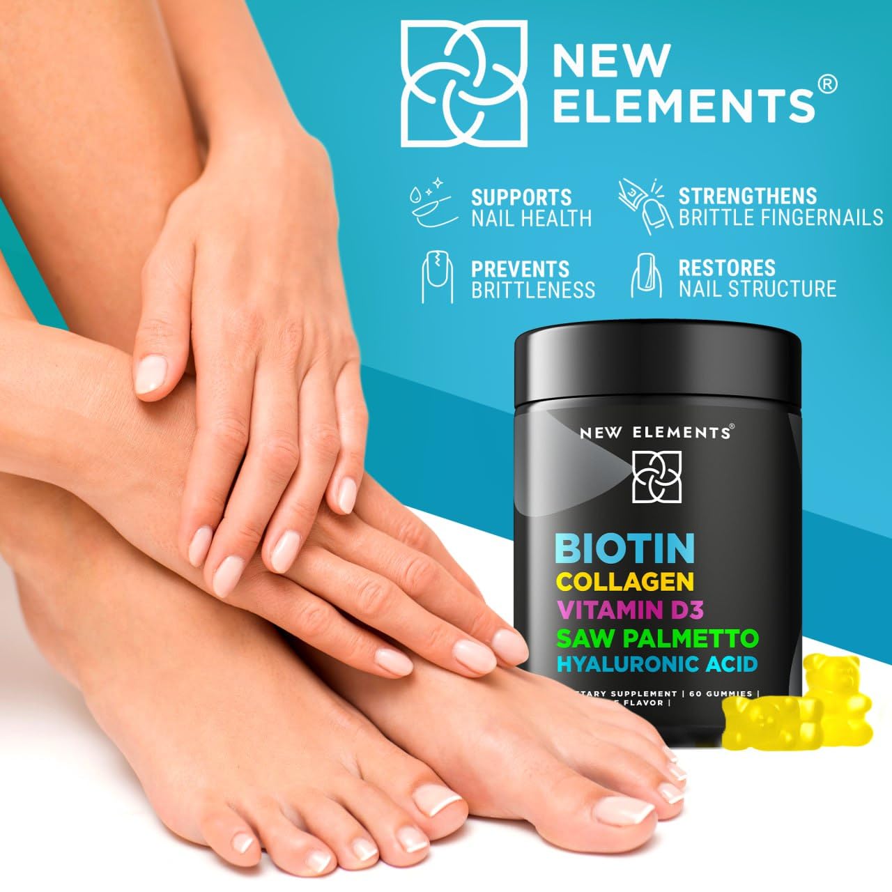 Foto 5 pulgar | Suplemento De Gomitas De Biotina Con Colágeno Y Vitamina D3 Para La Piel Del Cabello - Venta Internacional.
