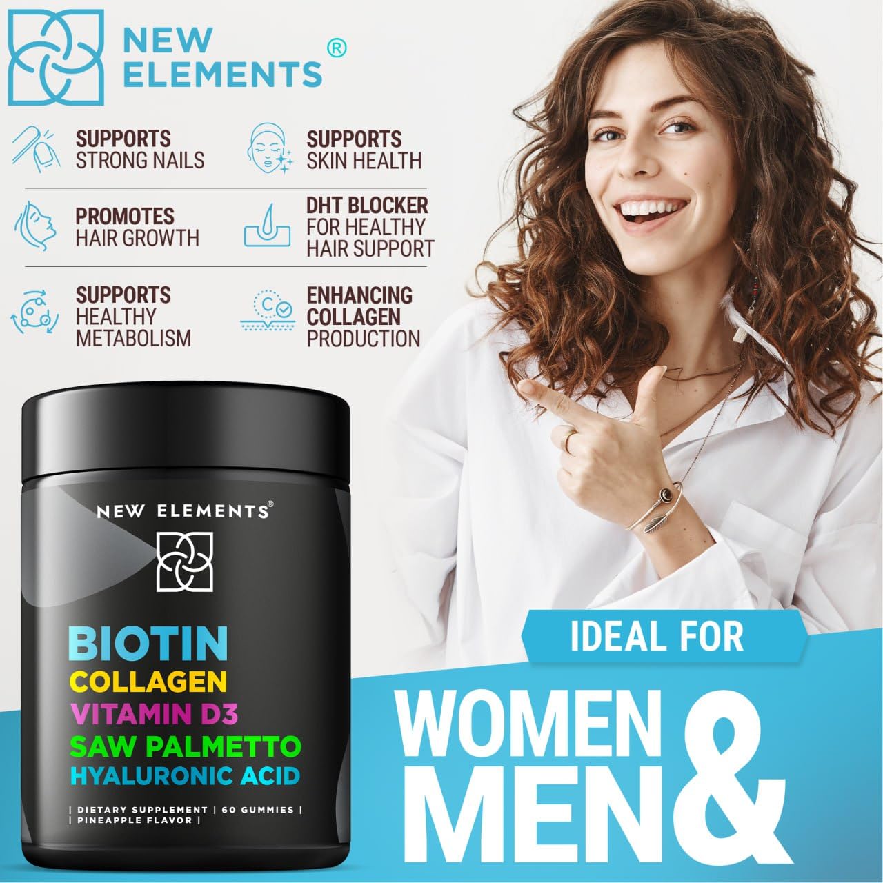 Foto 6 pulgar | Suplemento De Gomitas De Biotina Con Colágeno Y Vitamina D3 Para La Piel Del Cabello - Venta Internacional.