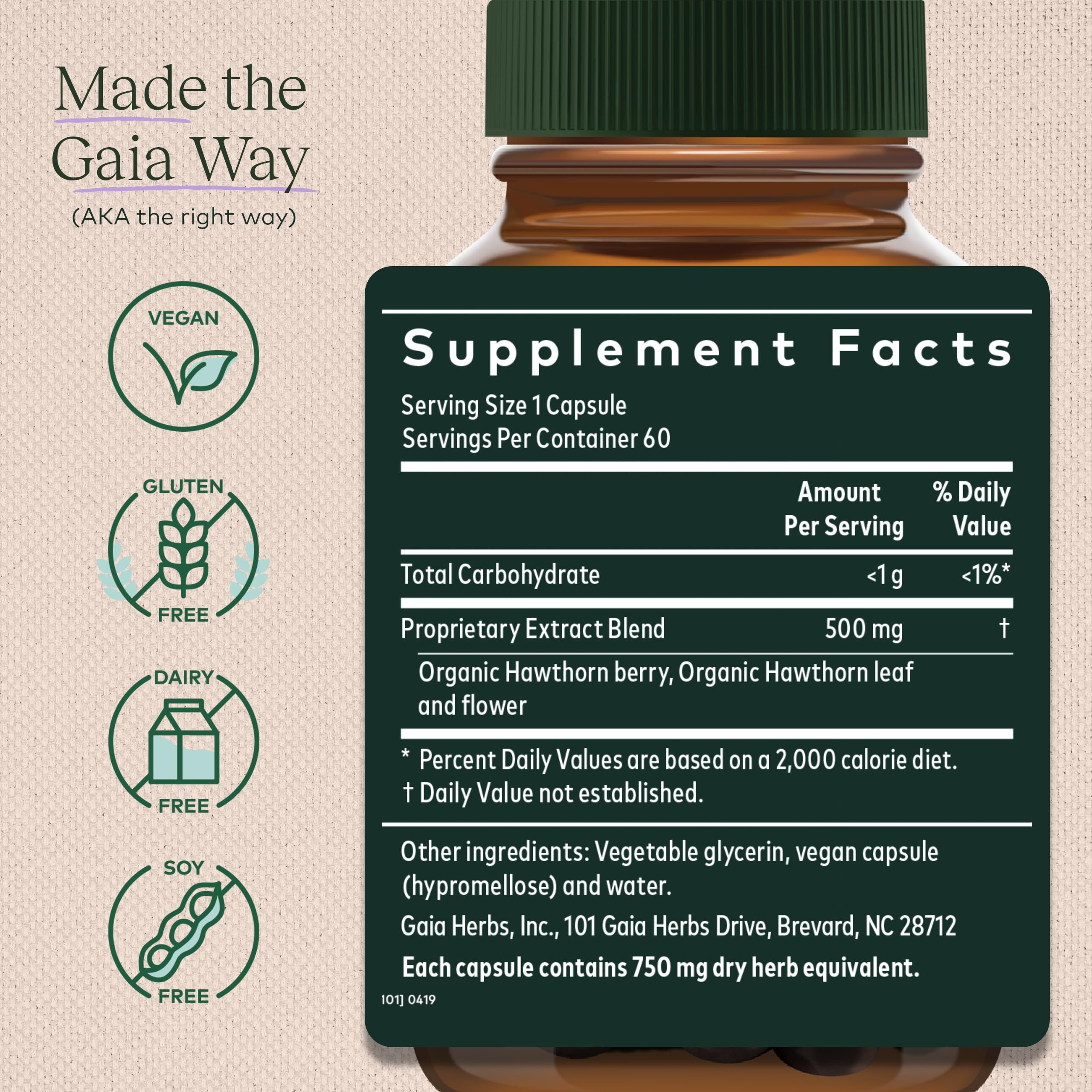 Foto 3 pulgar | Suplemento Gaia Herbs Hawthorn Supreme Heart Health 60 Cápsulas - Venta Internacional.
