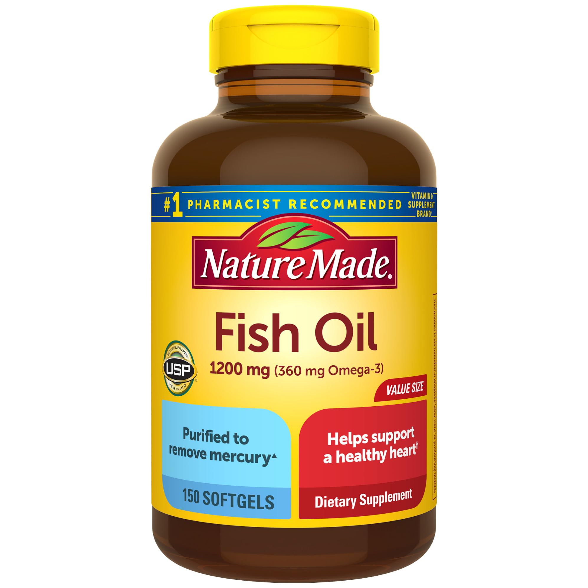 Foto 2 pulgar | Suplementos De Aceite De Pescado Nature Made 1200 Mg 150 Cápsulas Blandas - Venta Internacional.
