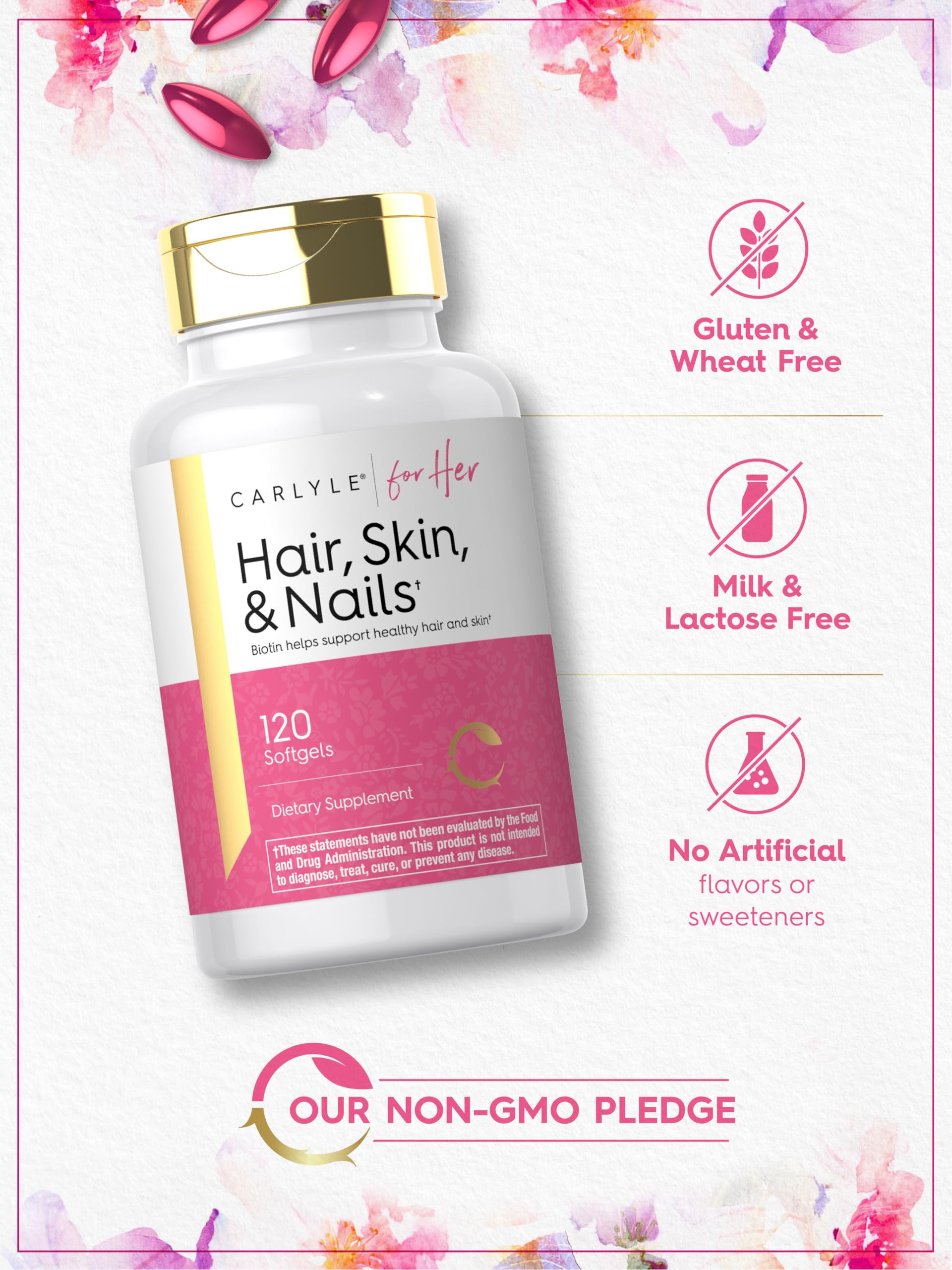 Foto 5 | Suplemento De Vitamina 120 Cápsulas Blandas Para Cabello, Piel Y Uñas De Carlyle - Venta Internacional.