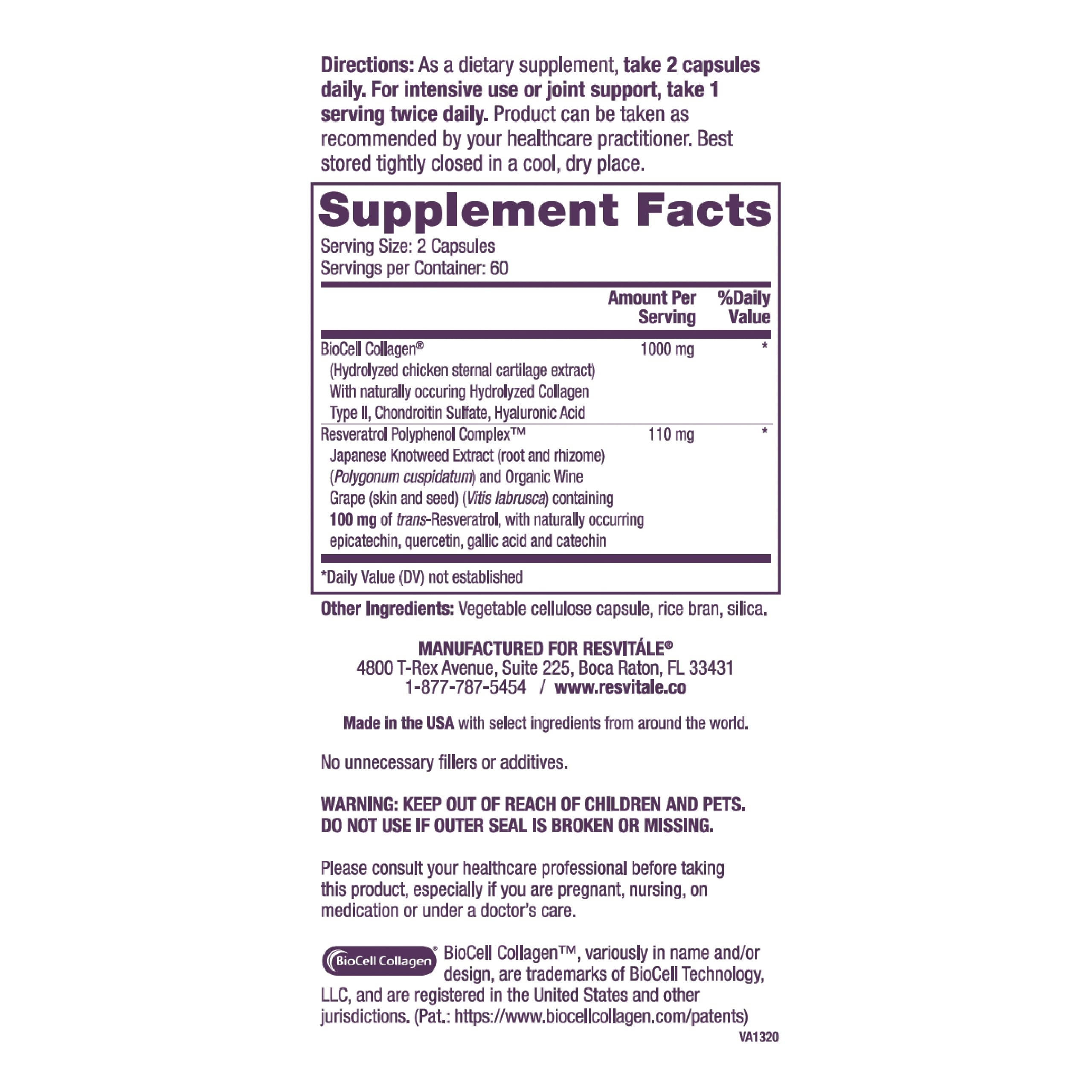 Foto 3 pulgar | Suplemento Resvitále Collagen Enhance Con Ácido Hialurónico 120 Cápsulas - Venta Internacional.