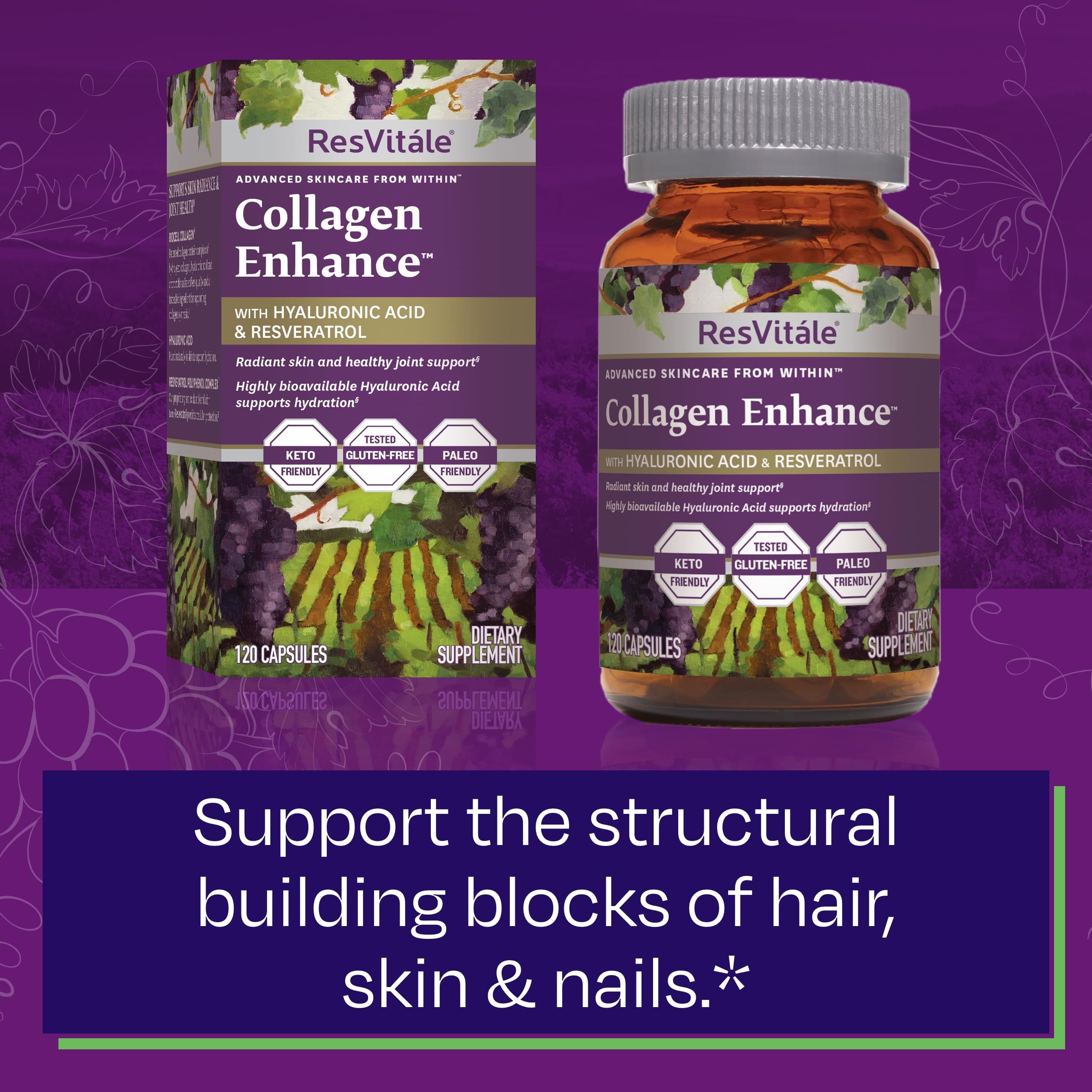 Foto 6 pulgar | Suplemento Resvitále Collagen Enhance Con Ácido Hialurónico 120 Cápsulas - Venta Internacional.