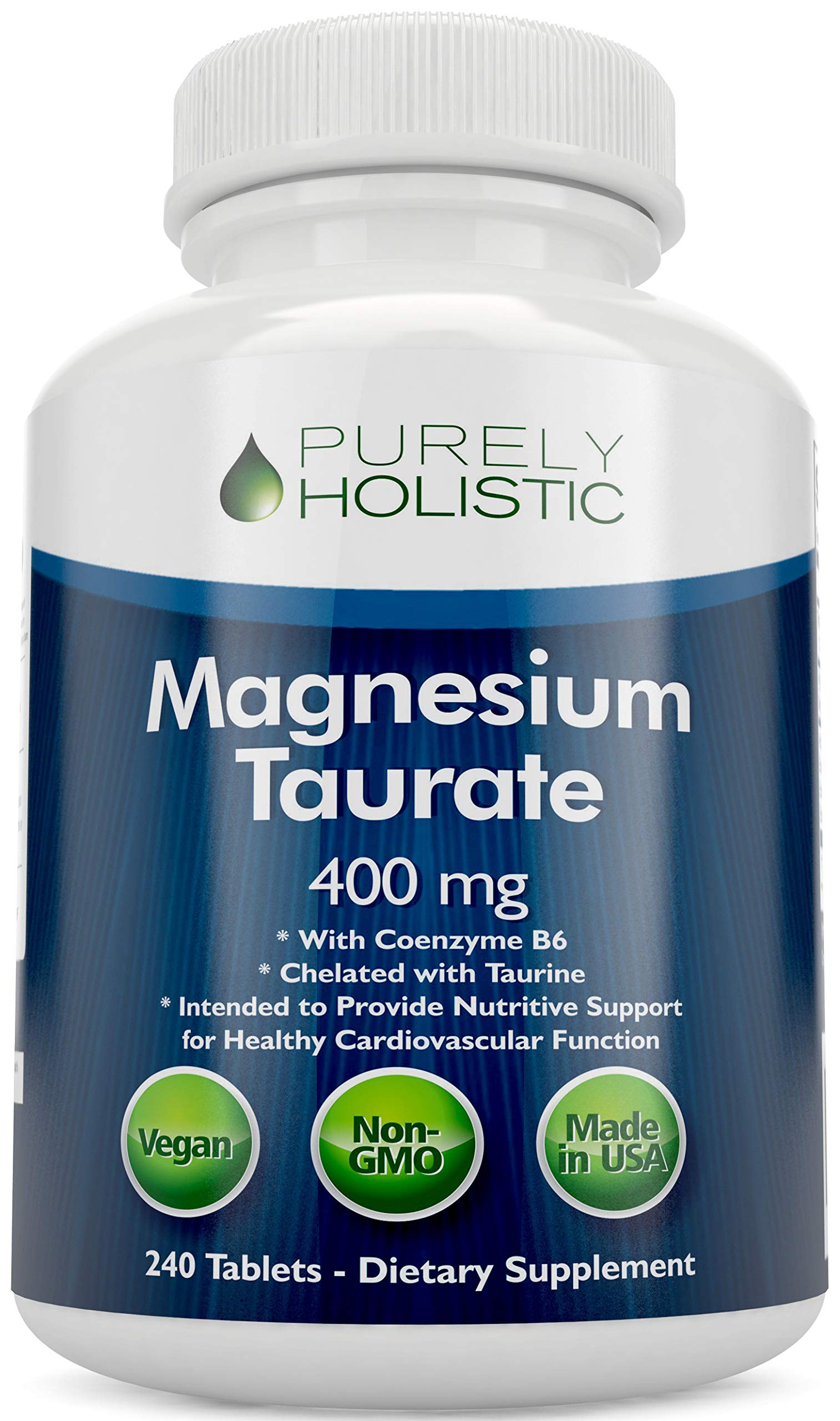 Foto 2 pulgar | Suplemento De Taurato De Magnesio Puramente Holístico, 400 Mg, 240 Tabletas - Venta Internacional.