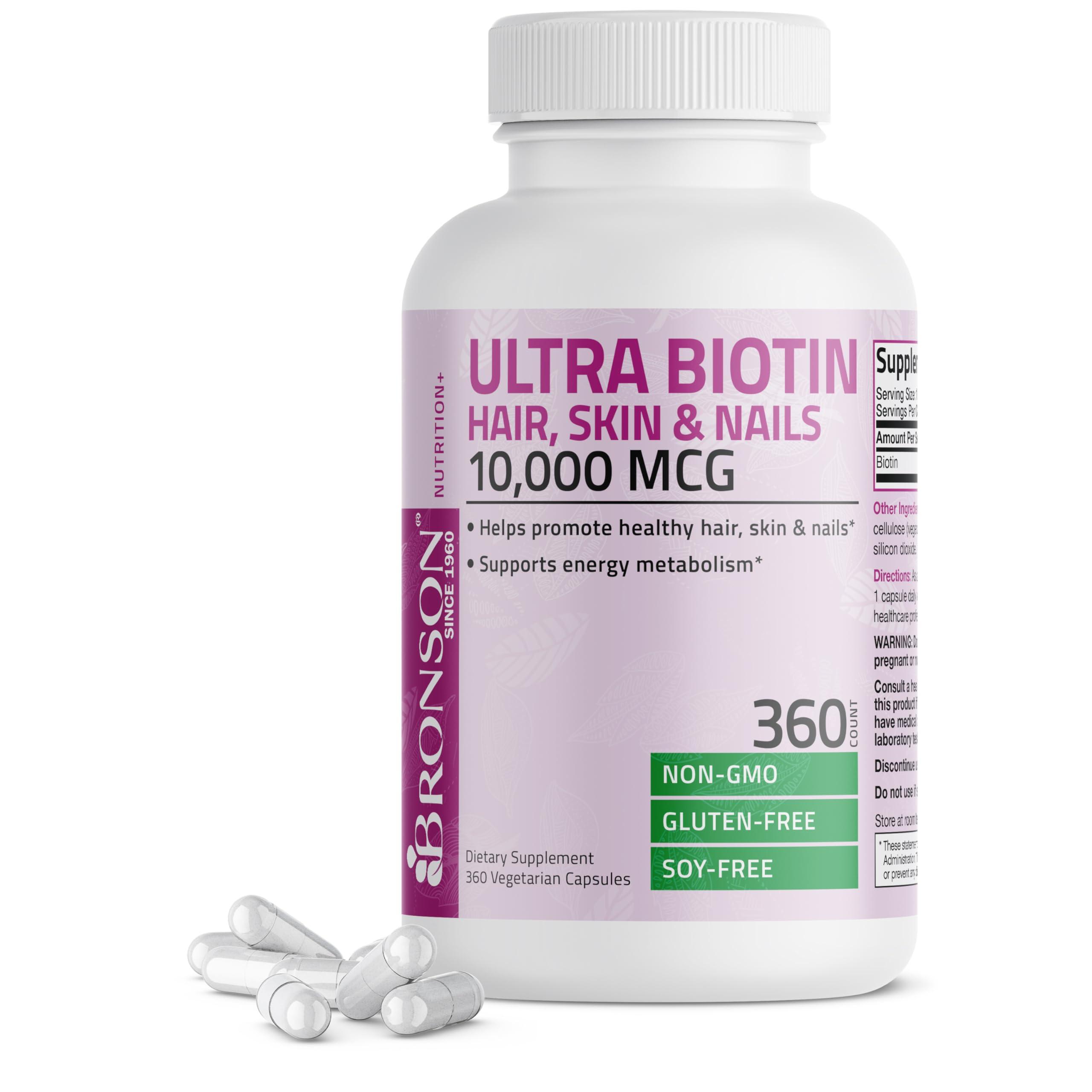 Foto 7 pulgar | Suplemento Bronson Ultra Biotin De 10,000 Mcg Para Cabello, Piel Y Uñas - Venta Internacional.