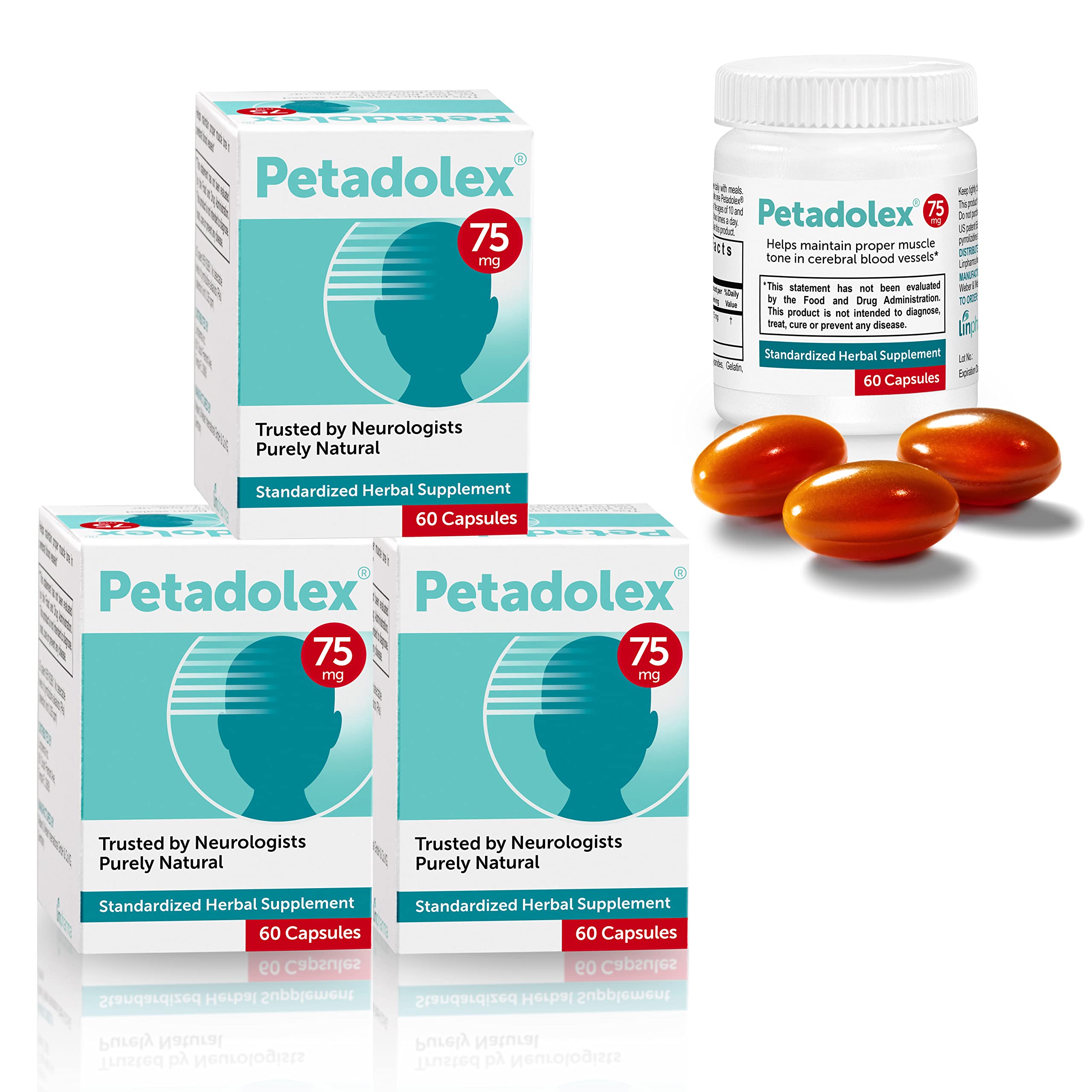 Suplemento De Extracto De Raíz De Petasita Petadolex Linpharma 75 Mg - Venta Internacional.