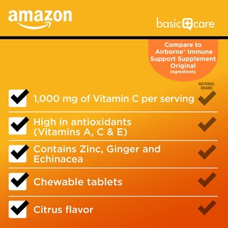 Foto 3 | Tabletas Masticables Amazon Basic Care Immune Support, 116 Unidades - Venta Internacional.