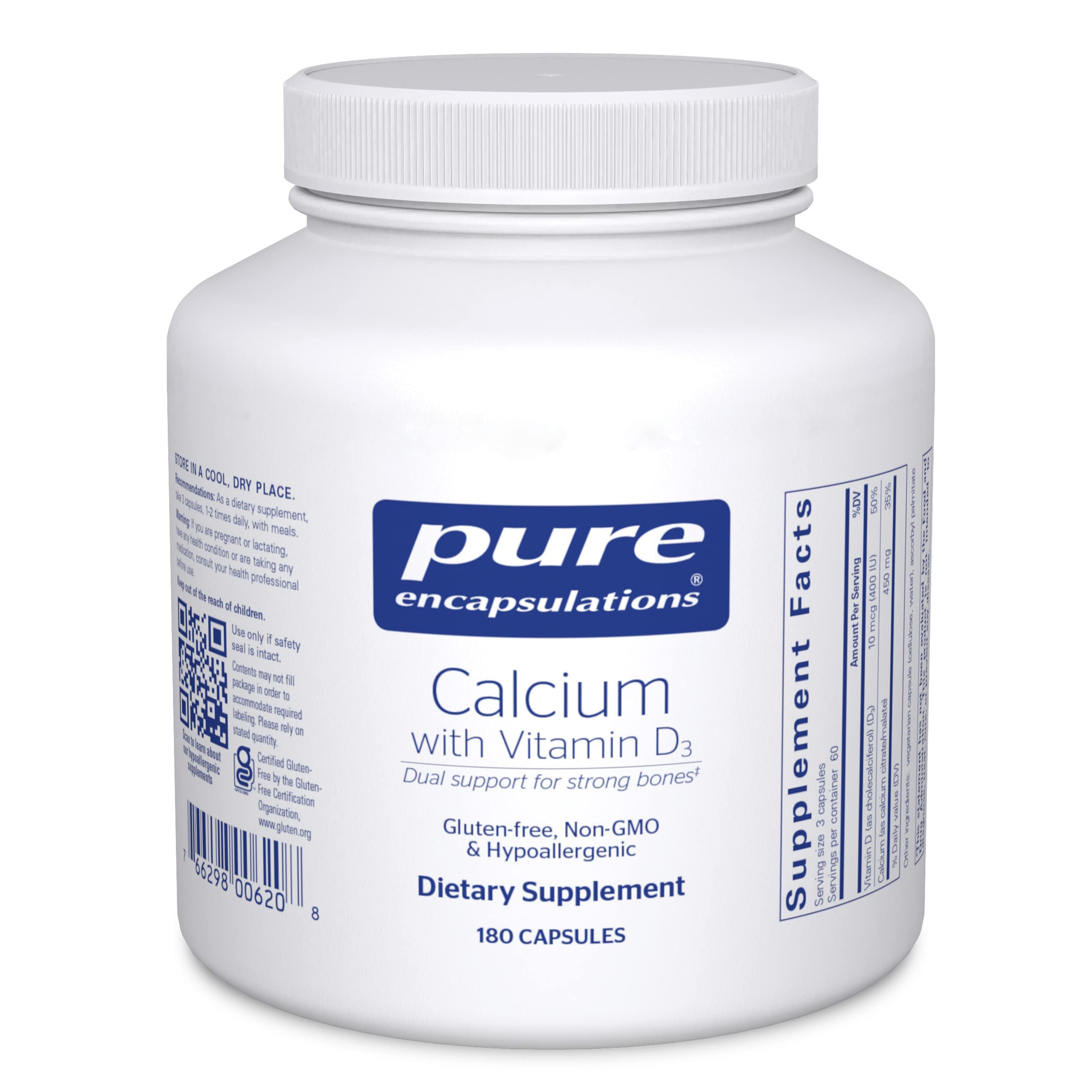 Foto 2 pulgar | Suplemento Dietético Pure Encapsulations Calcium Con Vitamina D3 - Venta Internacional.
