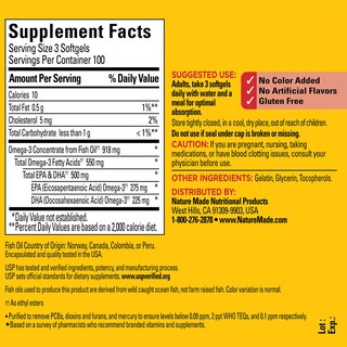 Foto 5 | Suplemento De Aceite De Pescado Omega 3 De Nature Made, 550 Mg, 300 Cápsulas Blandas - Venta Internacional.