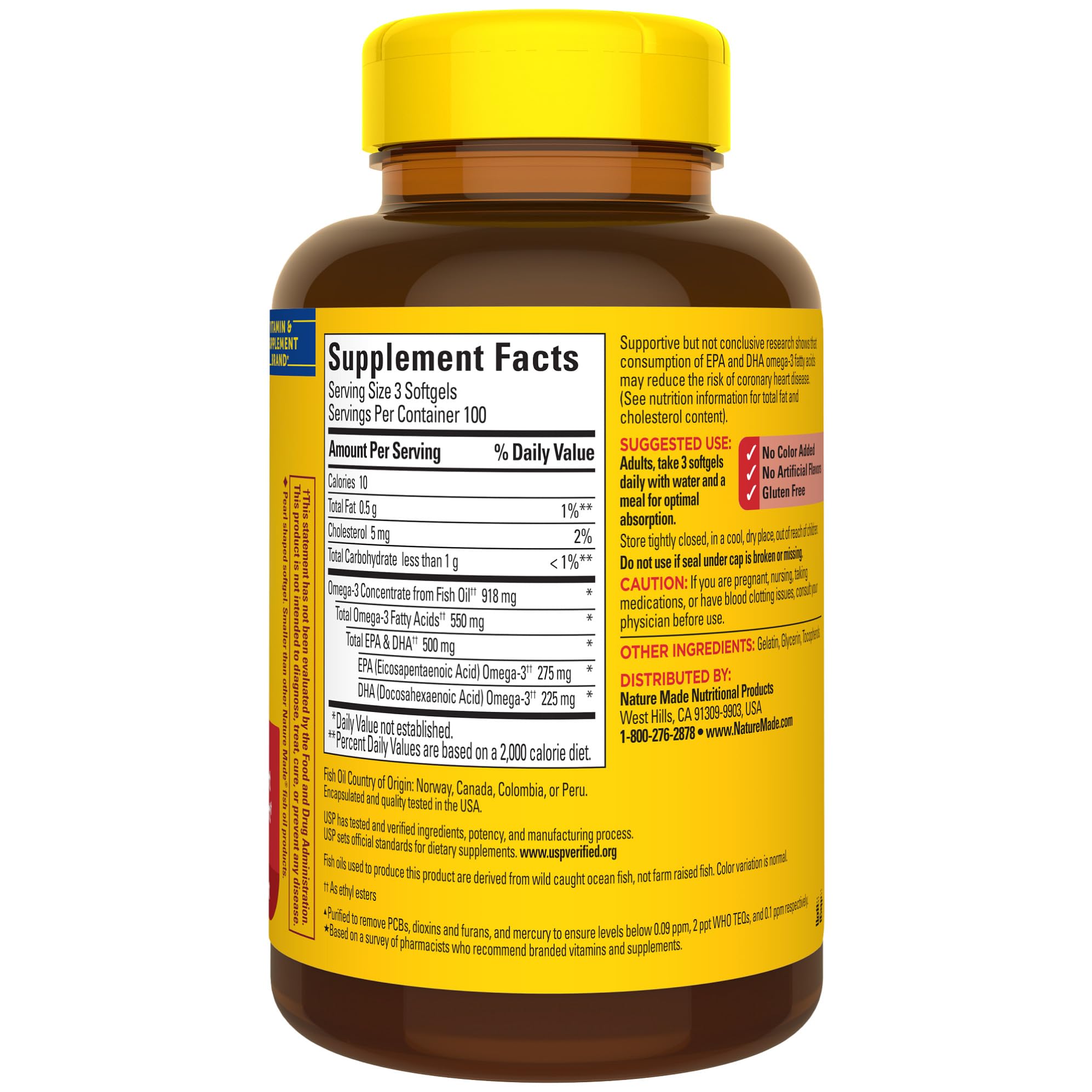Foto 8 pulgar | Suplemento De Aceite De Pescado Omega 3 De Nature Made, 550 Mg, 300 Cápsulas Blandas - Venta Internacional.