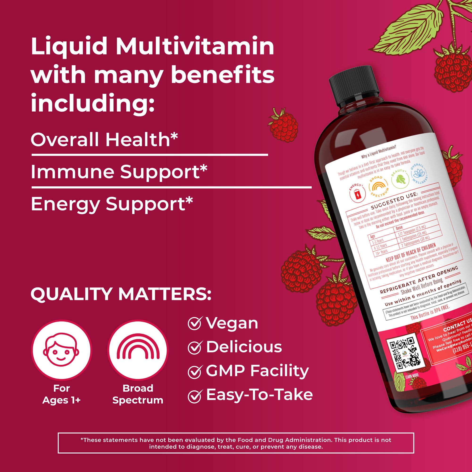 Foto 4 | Multivitamínico Multimineral Maryruth's Liquid 960 Ml Para Mujeres, Hombres Y Niños - Venta Internacional.